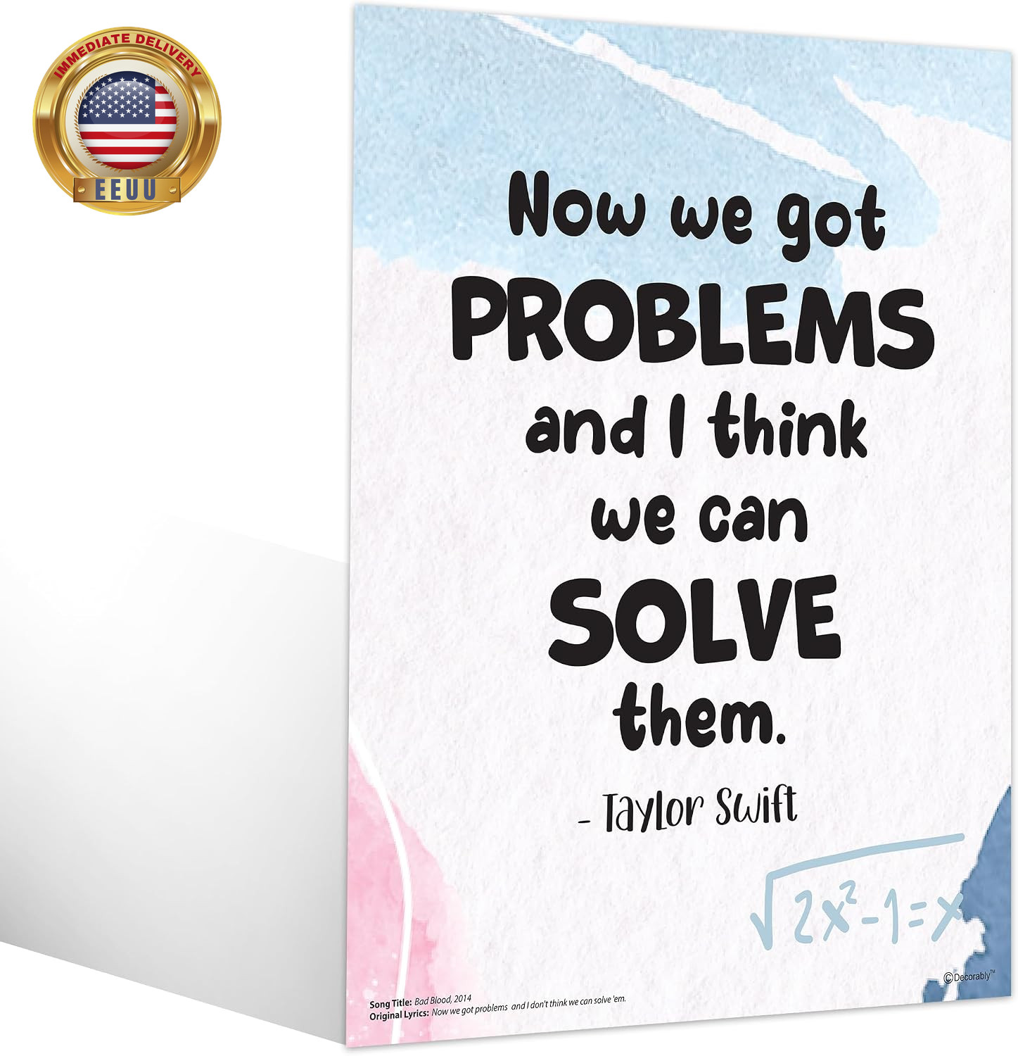 16 Math Posters for High School, 11X14In Educational, Matte-Laminated Classroom