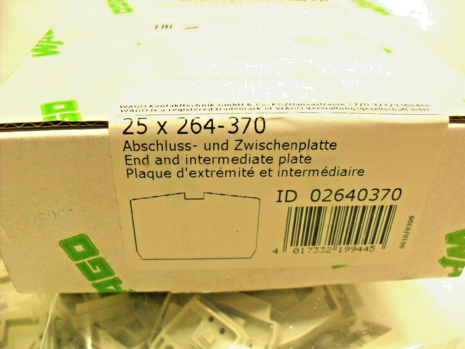 qty 25 -  WAGO 264-370 Terminal panel/separator nib