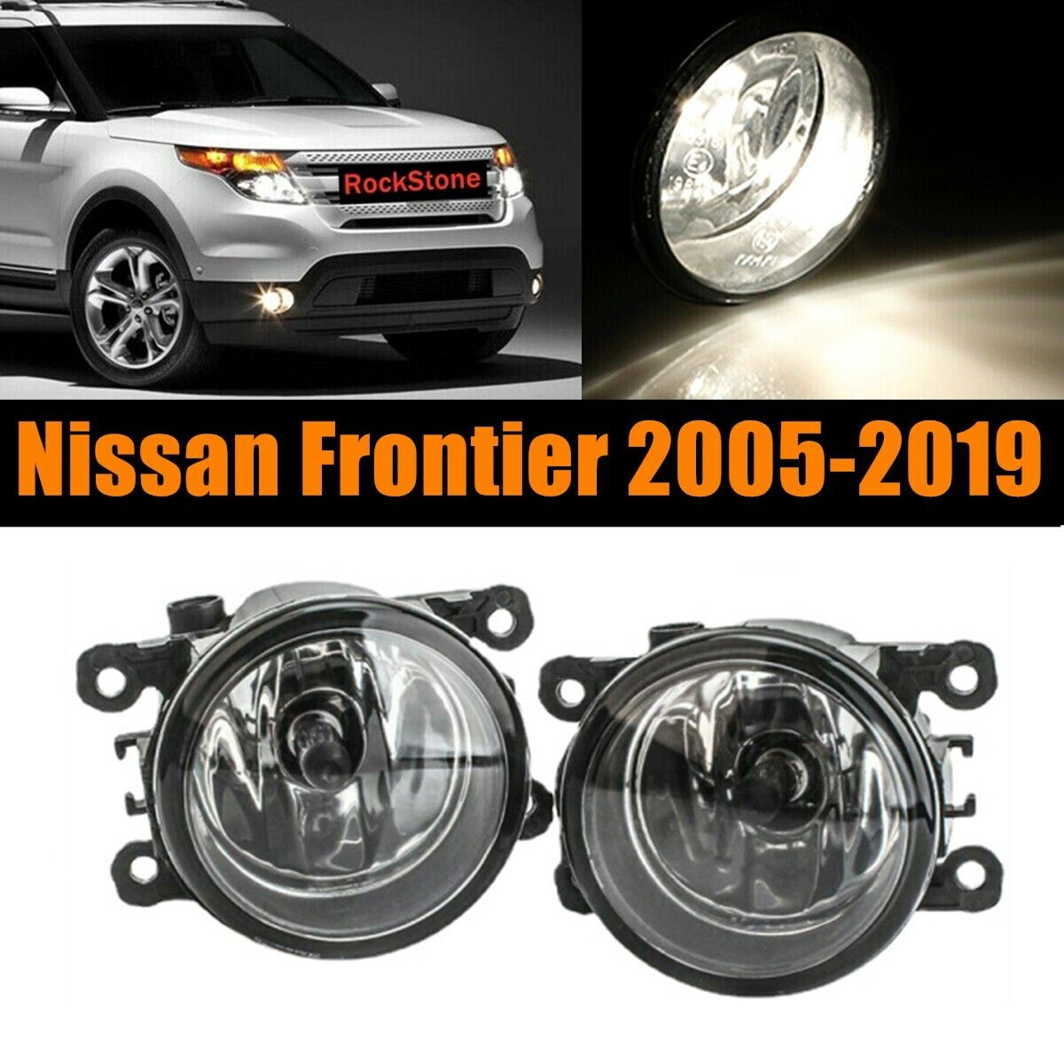 Pair of Bumper Fog Light Driving Lamps for Nissan Frontier 2005-2019 LH + RH