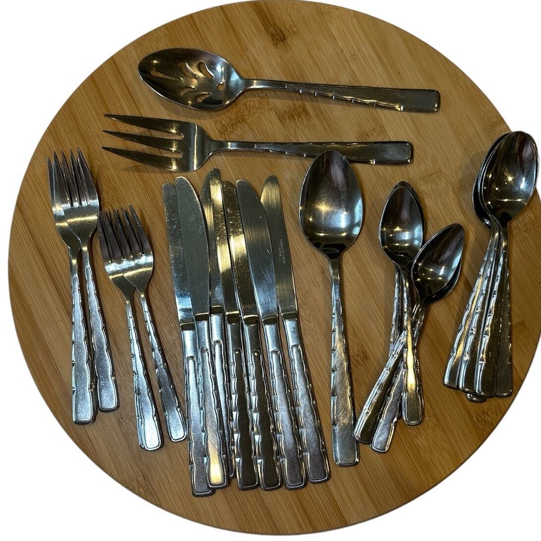 Vintage Stainless Flatware Japan Scalloped Edge Unknown Maker/Pattern 28 Pieces