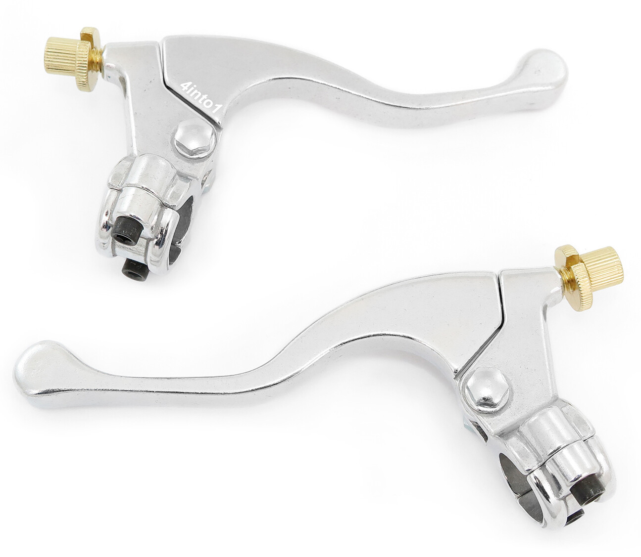 Yamaha Shorty GP Lever Assembly Set - Clutch + Drum Brake - Chrome - 7/8" Perch
