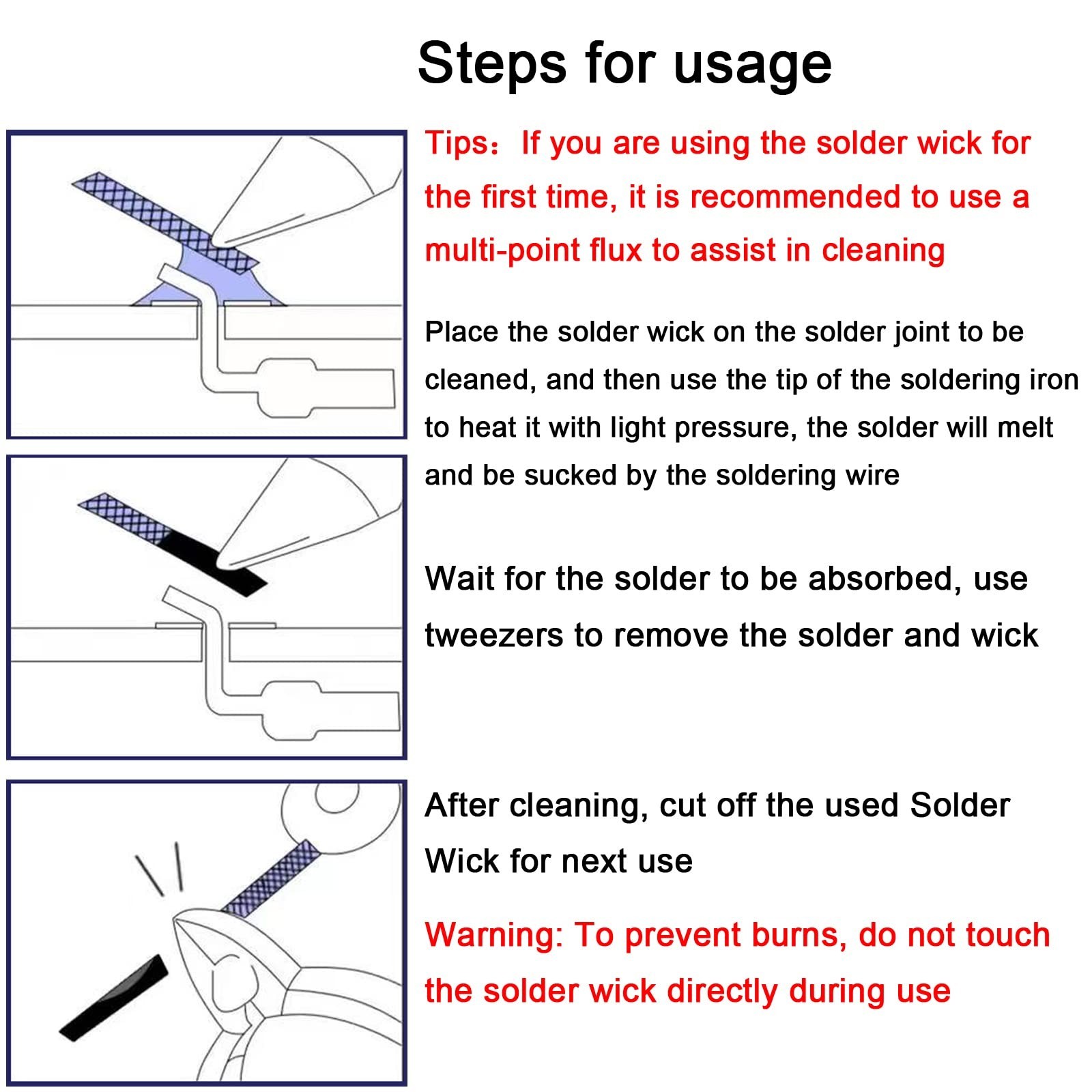 solder wick braid 10ft Length Desoldering Wick Braid Remover Tool Solder Suck...