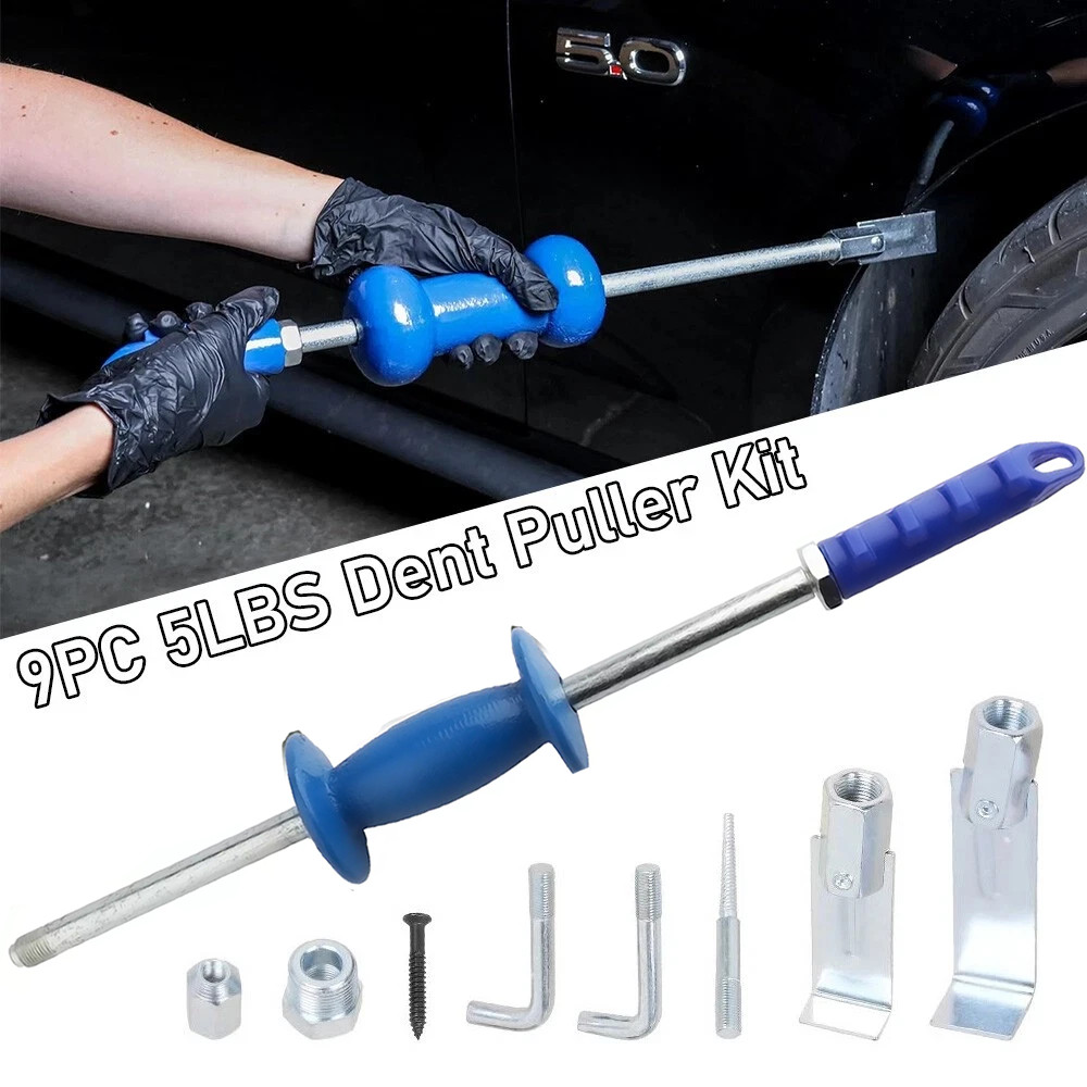 9PCS Heavy Duty Dent Puller Slide Hammer Kit Set Car Auto Body Shop Repair Tool