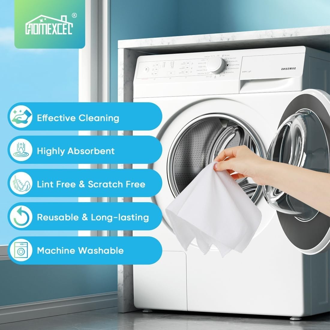 12 Pack Microfiber Cleaning Cloths - Lint-Free & Scratch-Free Elegance