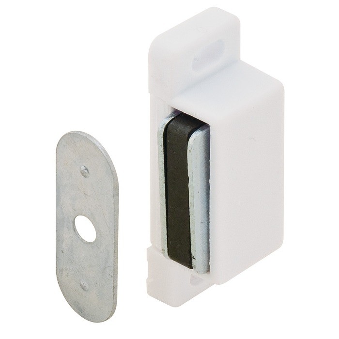 Hafele 246.28.700 White Plastic Magnetic Catch, 2.5 kg Pull - CLOSEOUT