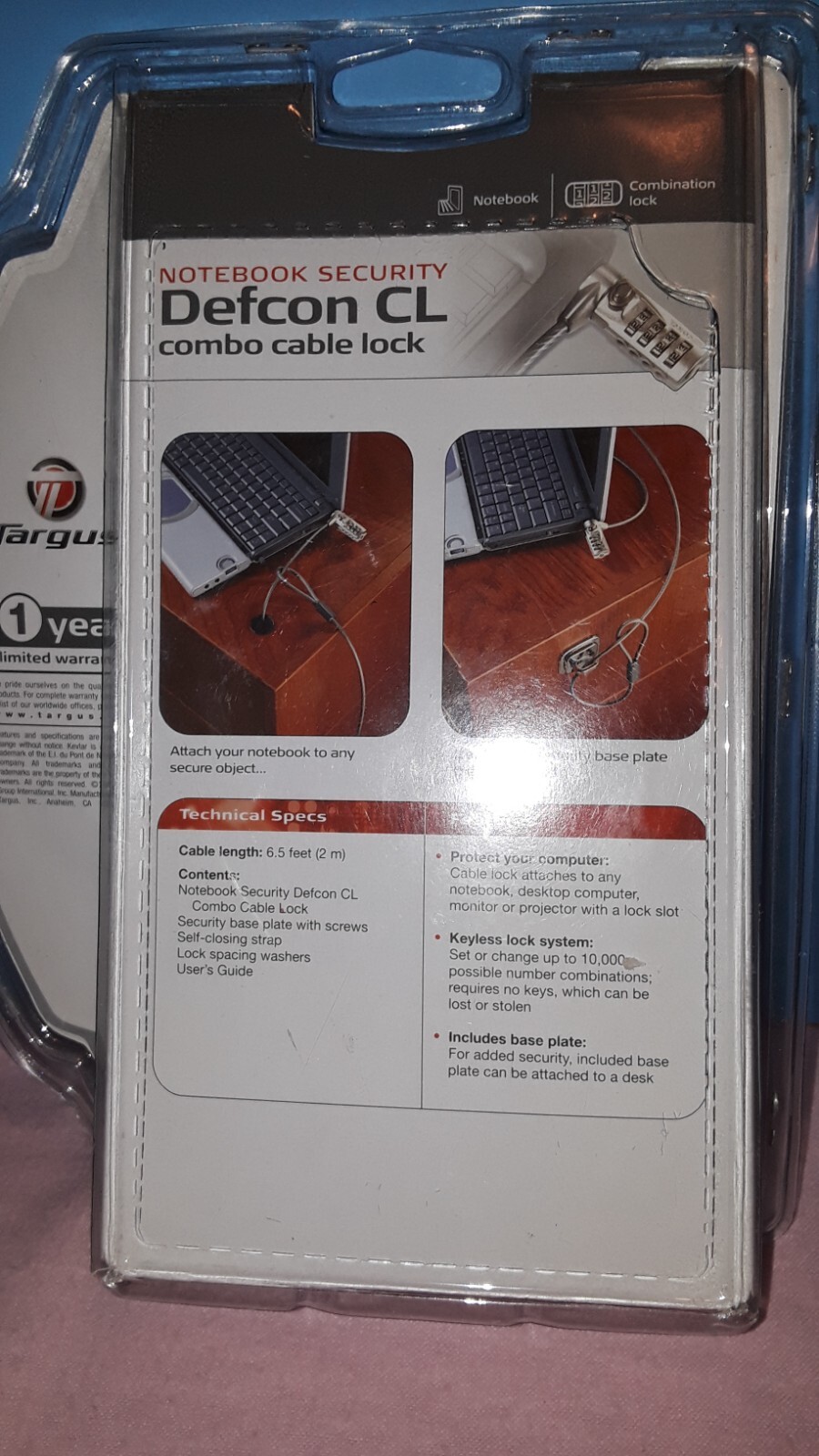NEW Targus DEFCON Cable lock CL Laptop Notebook Computer Security Combination