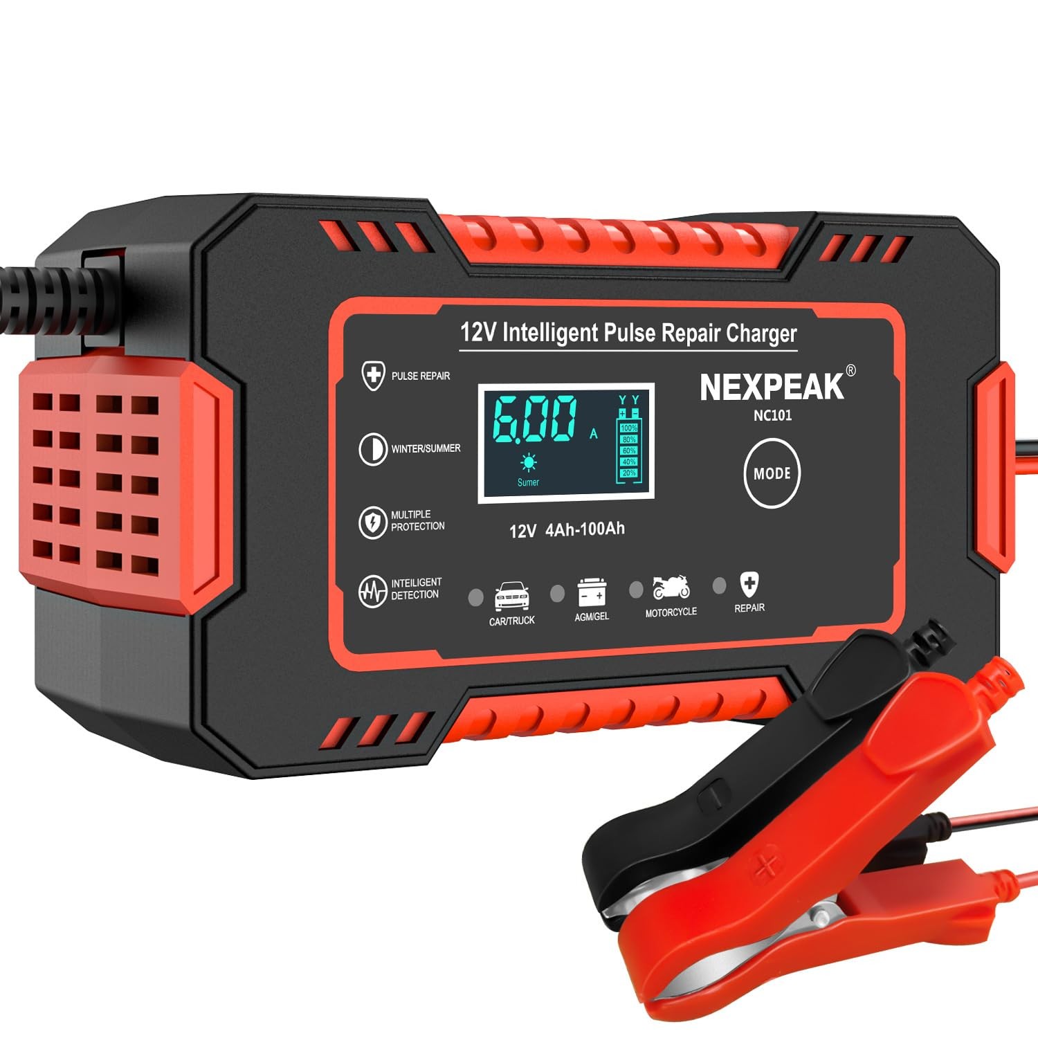 Car Battery Charger, 12V 6A Smart Trickle Charger Automotive 6Amp