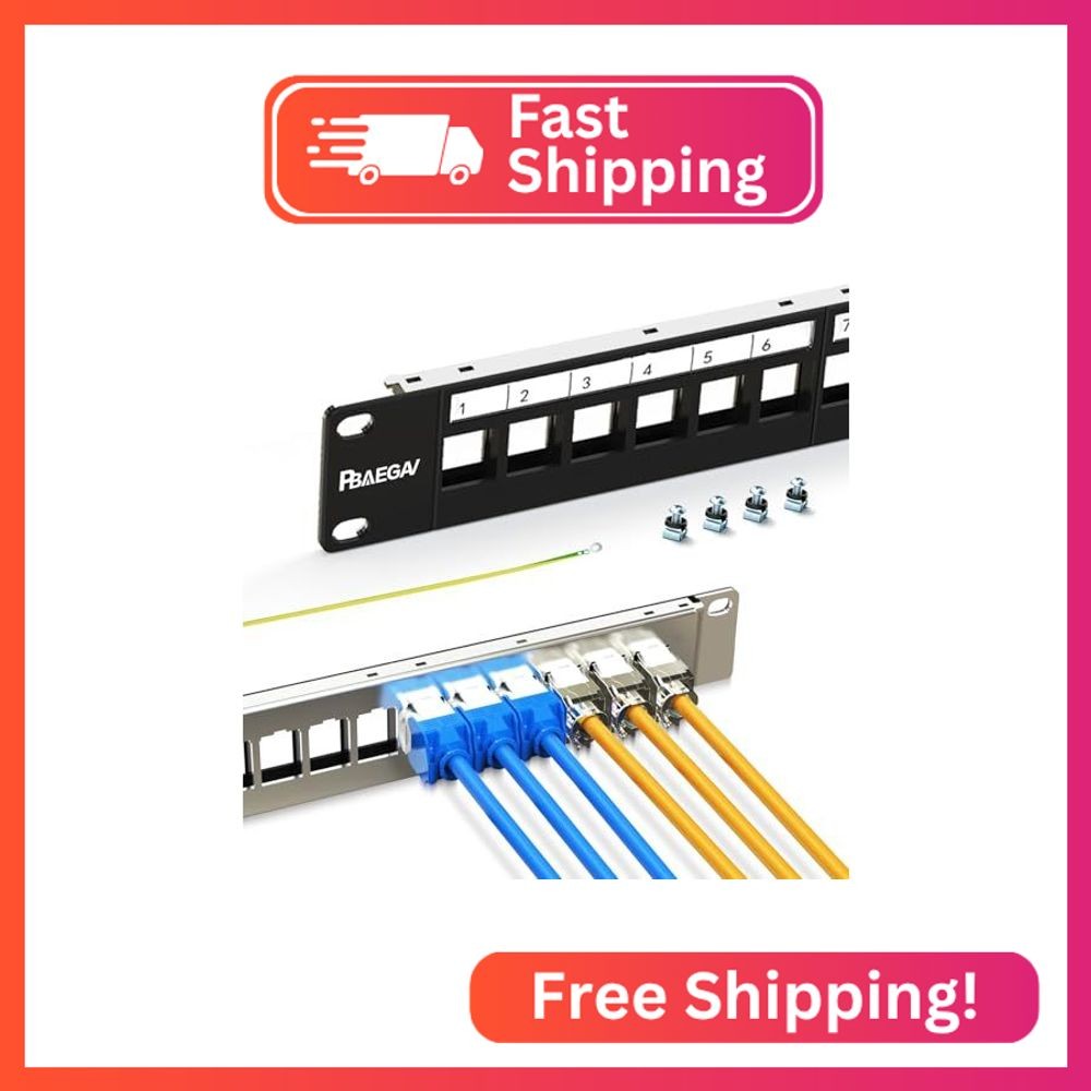 PBAEGAV 24 Port Patch Panel Blank UTP/STP Keystone Patch Panel for Business Netw
