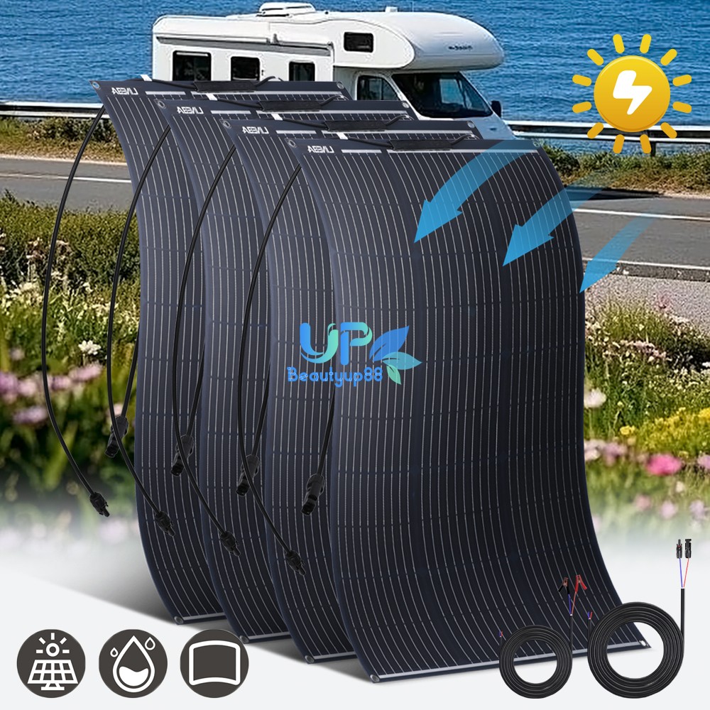 lot 100W 200W 400W 18V Portable Flexible Solar Panel RV Camping Off-Grid Rooftop