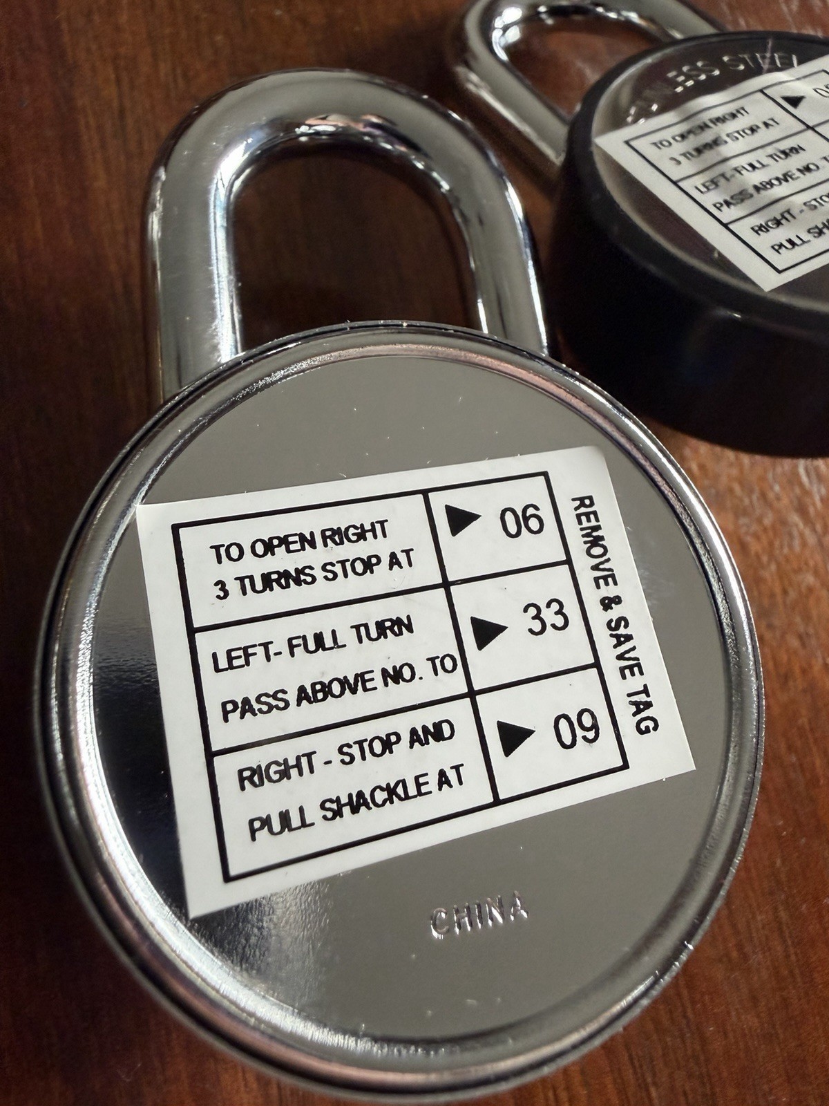 2 Brinks Combination Padlocks with Original Combination Sticker on Back NEW