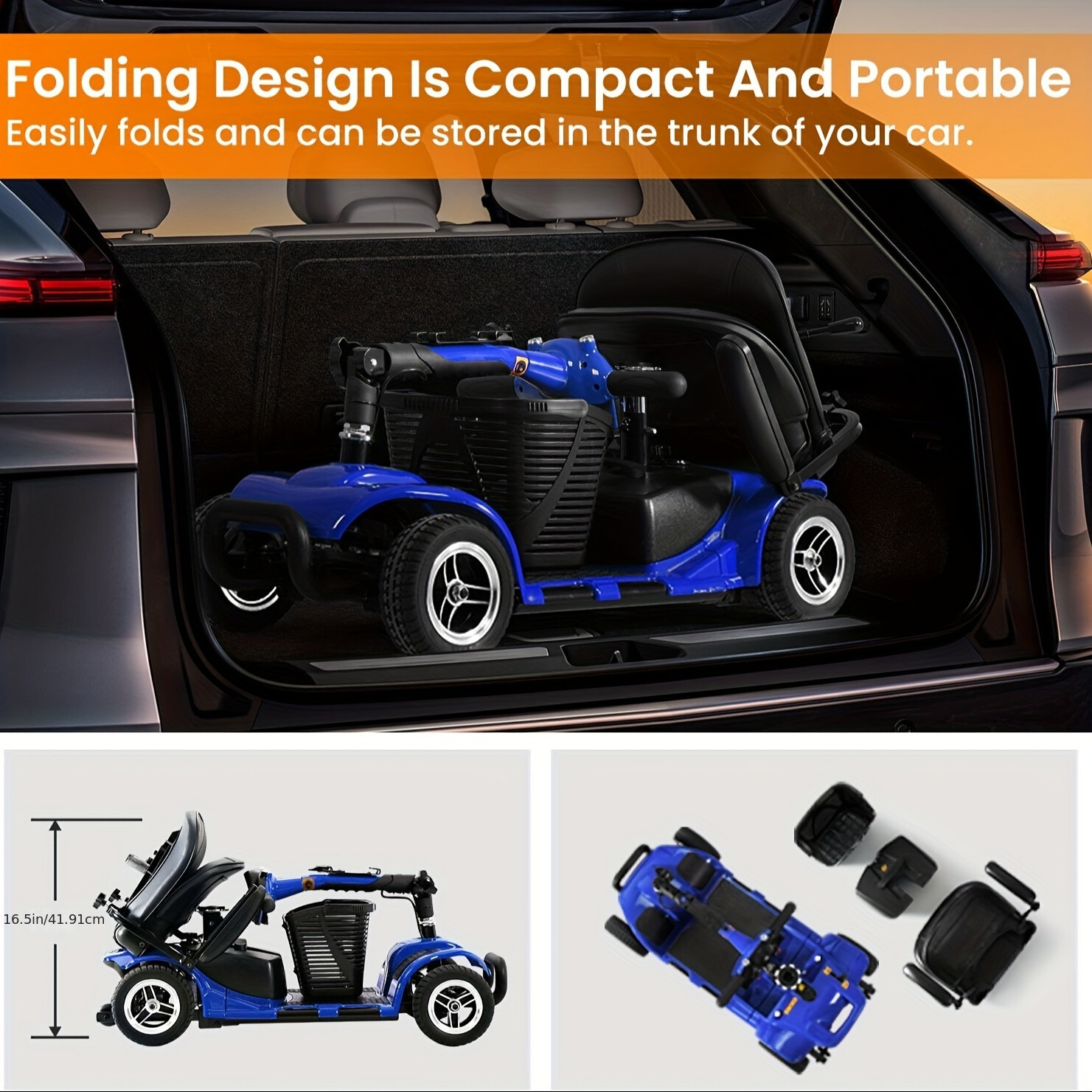 4 Wheels Mobility Scooter Power Heavy Duty Electric Wheelchairs For All Terrain
