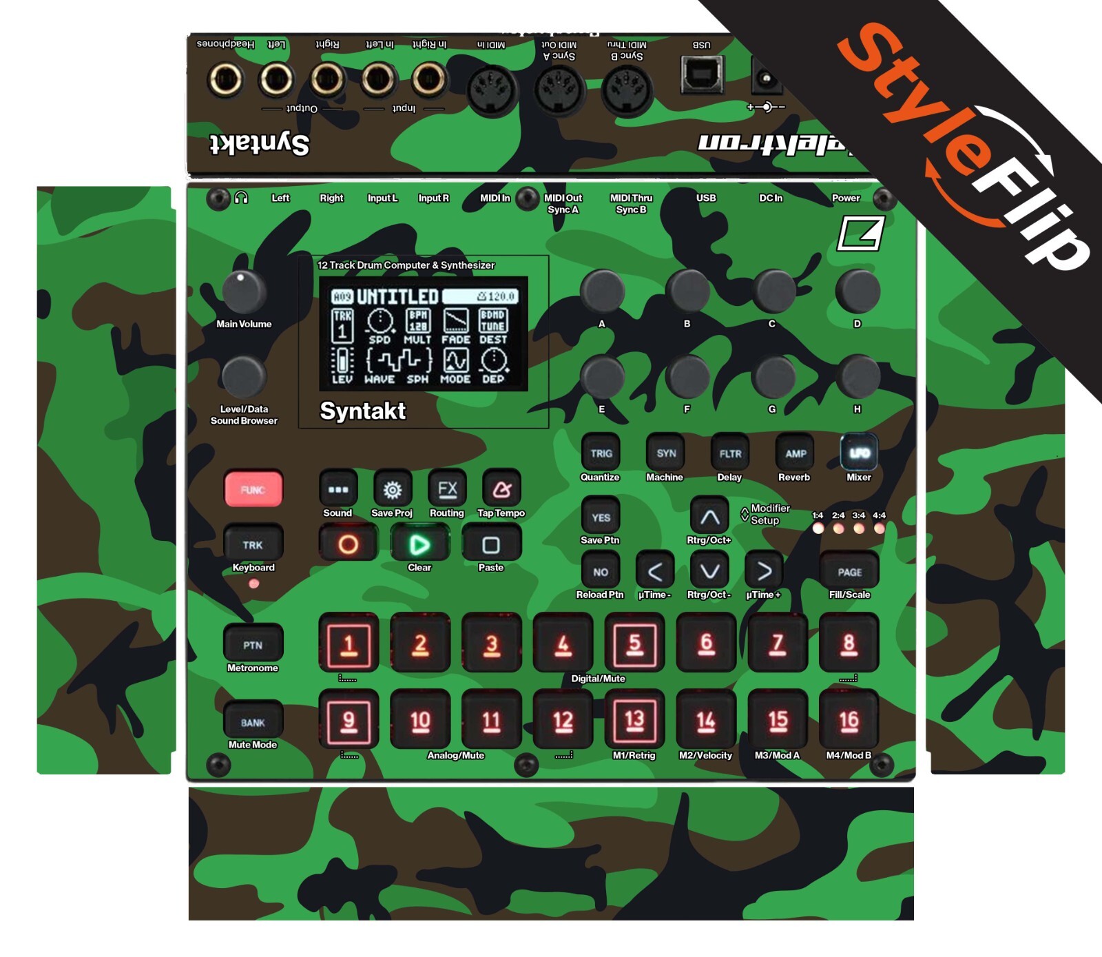 Elektron Syntakt Skin | Camo Green | Protective Decal | StyleFlip Skins