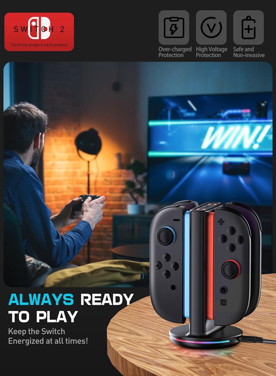 SUPCASE Charging Dock for Nintendo Switch 2 Dual-Direction Charger Stand Station