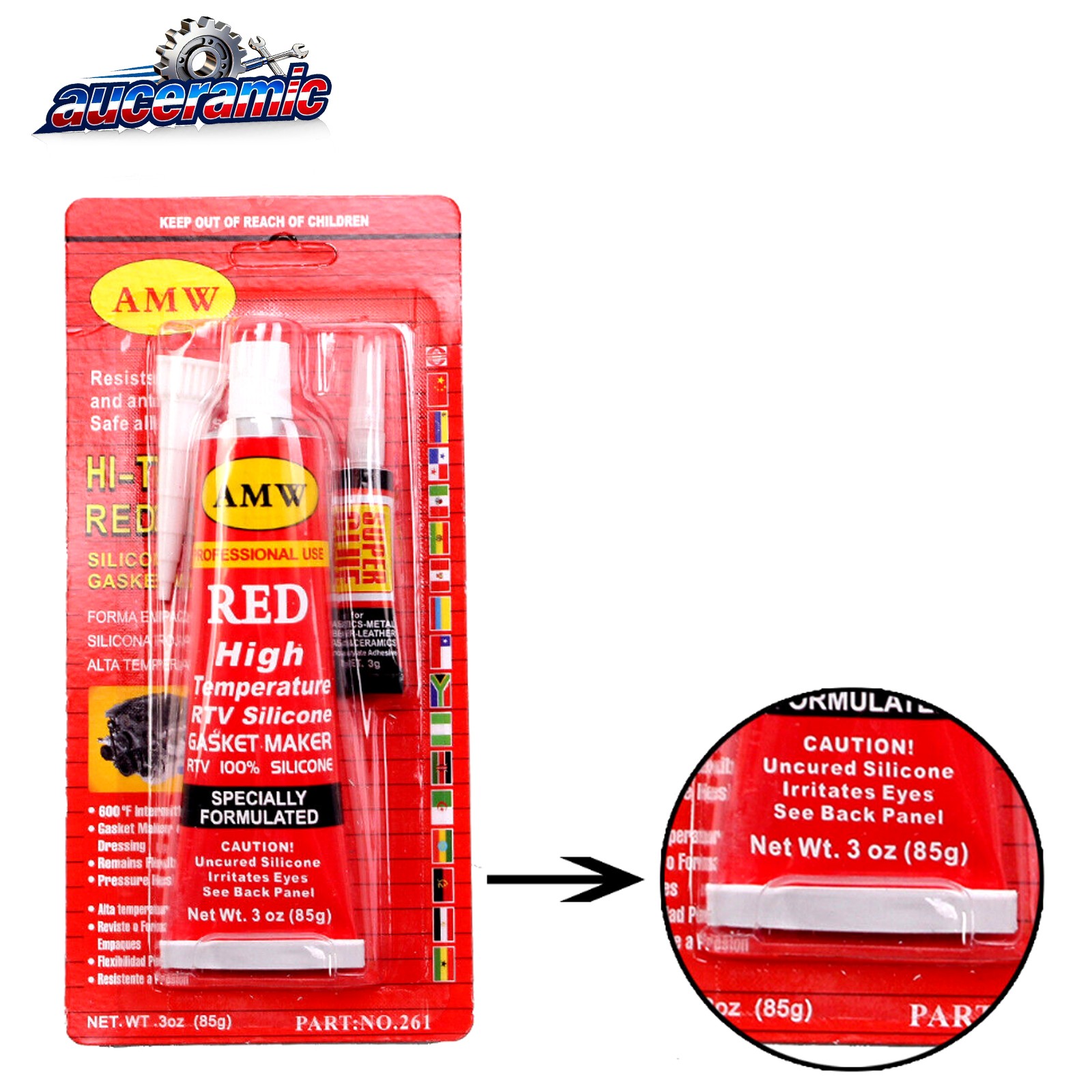 New RTV Red Silicone Gasket Maker High-Temp Oil Water Resistance Anti-Freeze 85g