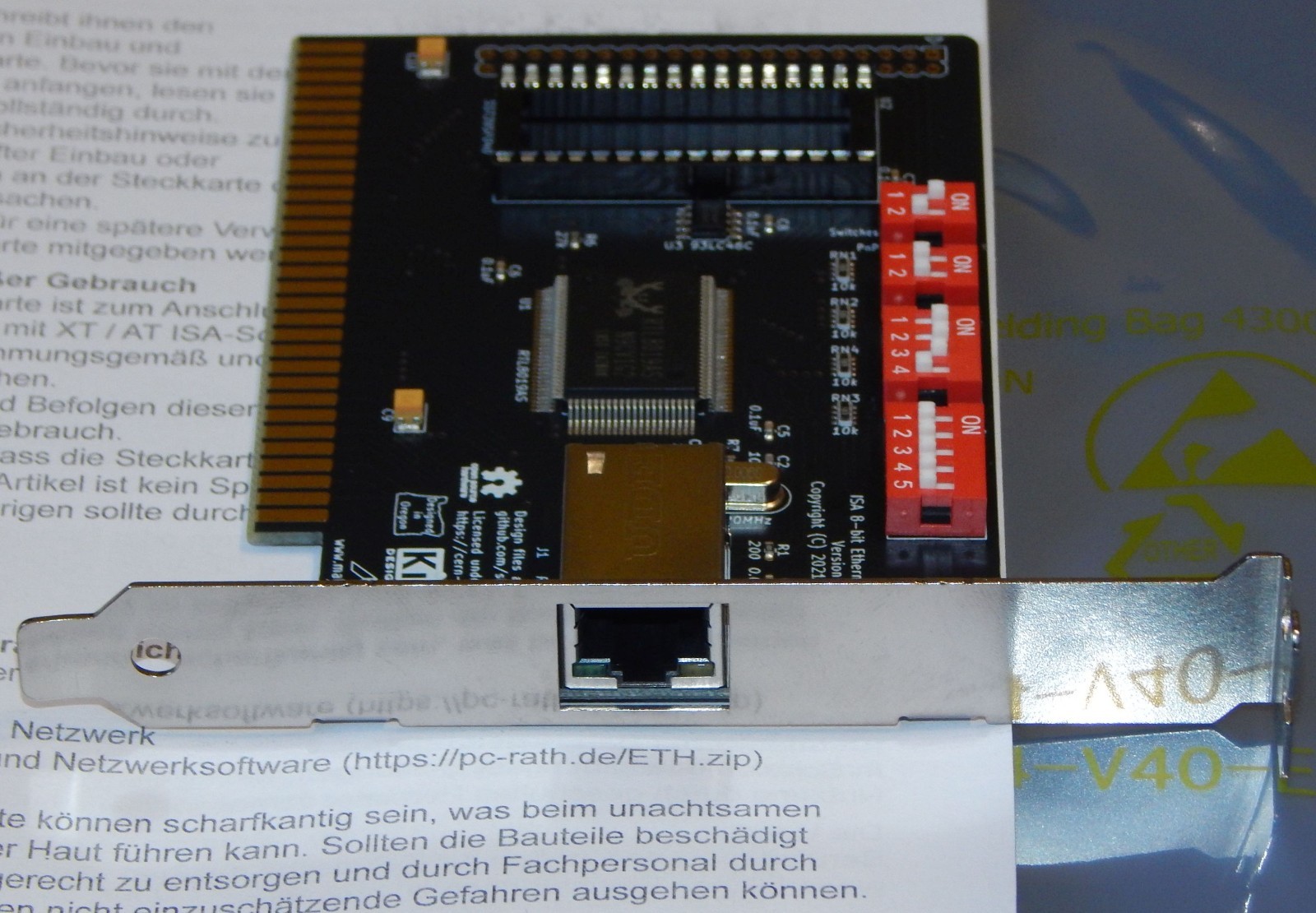 XT ISA 8-Bit Ethernet Controller LAN Network Card Board Network Card Network