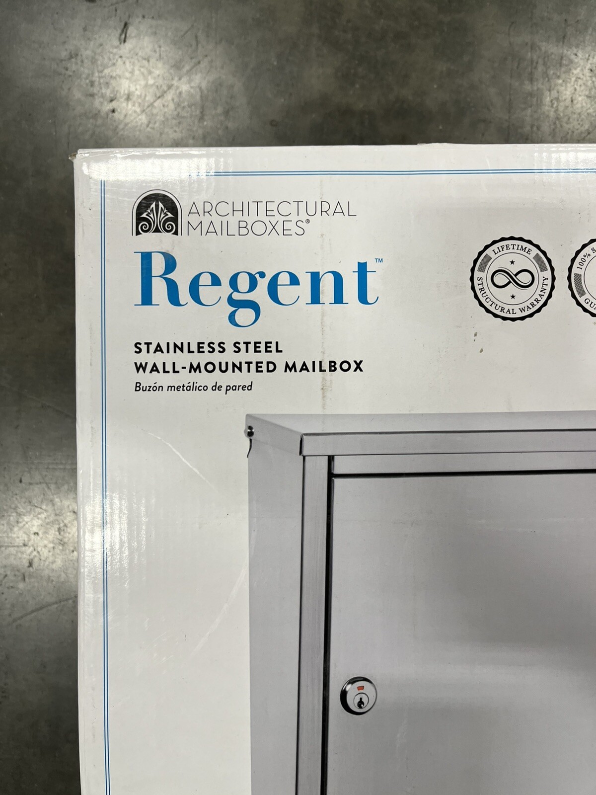 Architectural Mailboxes Regent Silver, Small,Steel, Locking, Wall Mount Mailbox