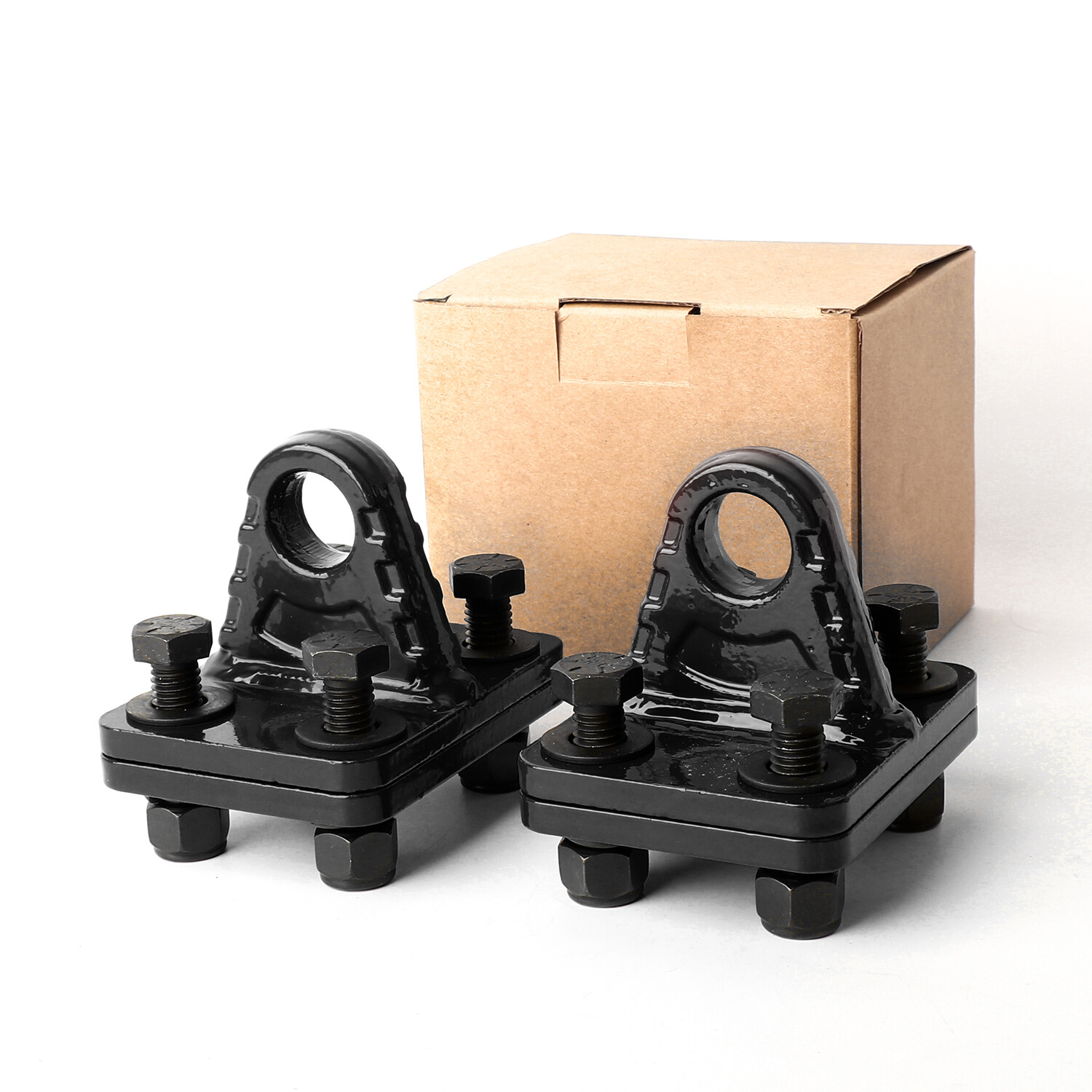 2 Pack D-Ring Shackle Mounts w/Backer Plate Bolt on Clevis Mount Bumper Bracket
