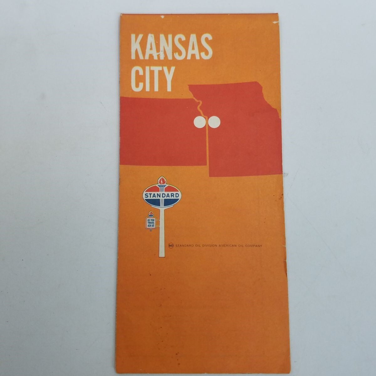 Vtg 1960s Standard Oil Kansas City Road Highway Map Attractions 1967
