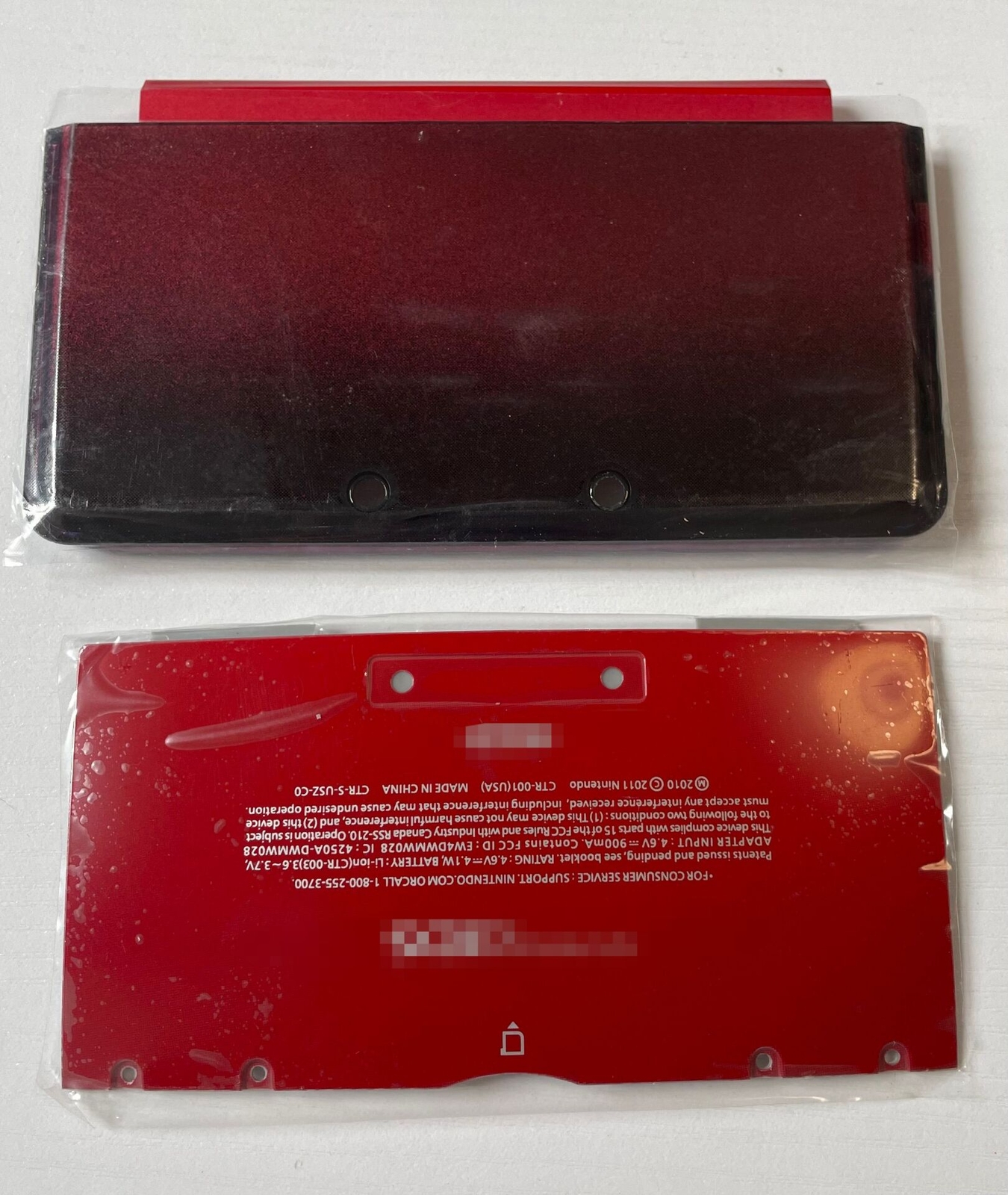 Replacement for Nintendo 3DS Shell Cover Top and Bottom Housing Case Red White