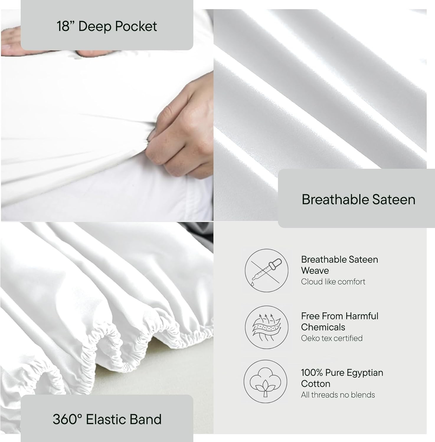 Birch & Moon 100% Certified Egyptian Cotton Sheets - 1200 Thread Count