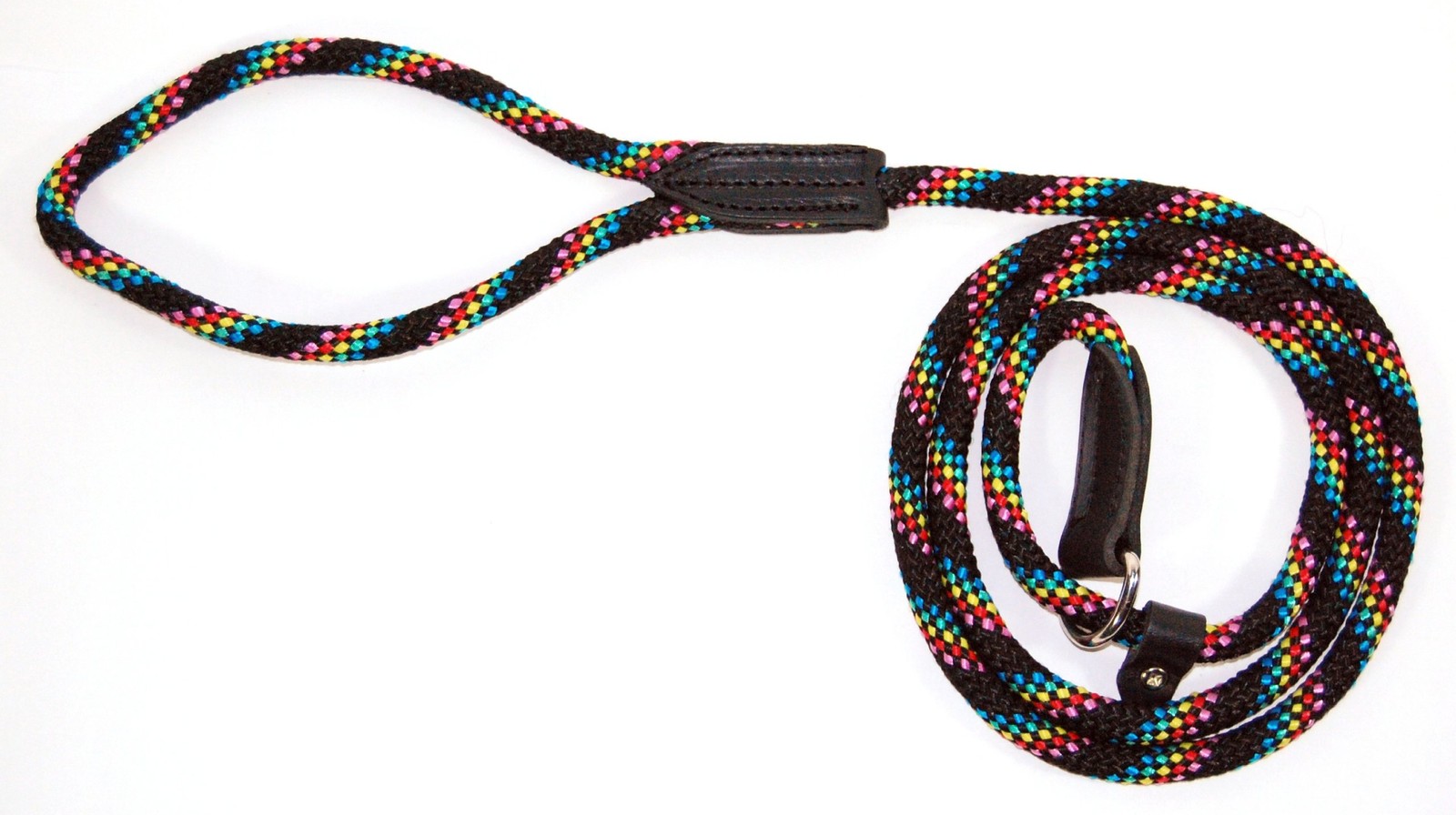 Hamilton London Quick Green Braid Dog Collar & 3/8" x 6', Confetti Black