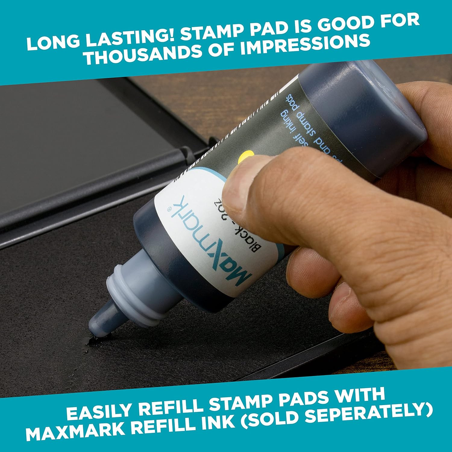 Large Black Stamp Pad - 2-3/4" by 4-1/4" - Premium Quality Felt Pad