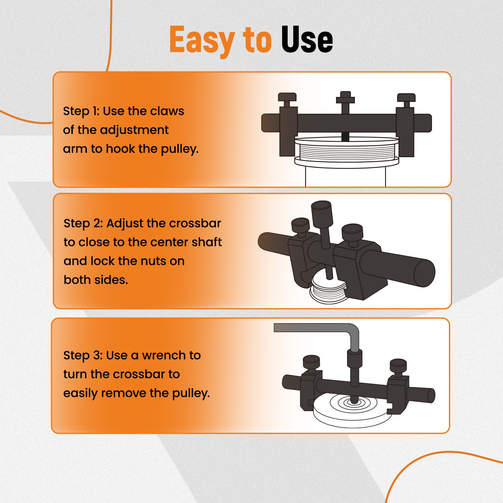 Professional Puller For Ribbed Drive Pulley Crankshaft Remover New Tool