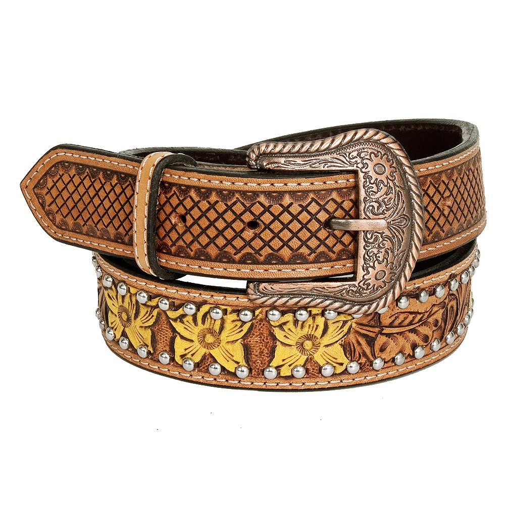 BE BAR H EQUINE Daffodil Floral Hand Painted Western Fashion Premium Leather