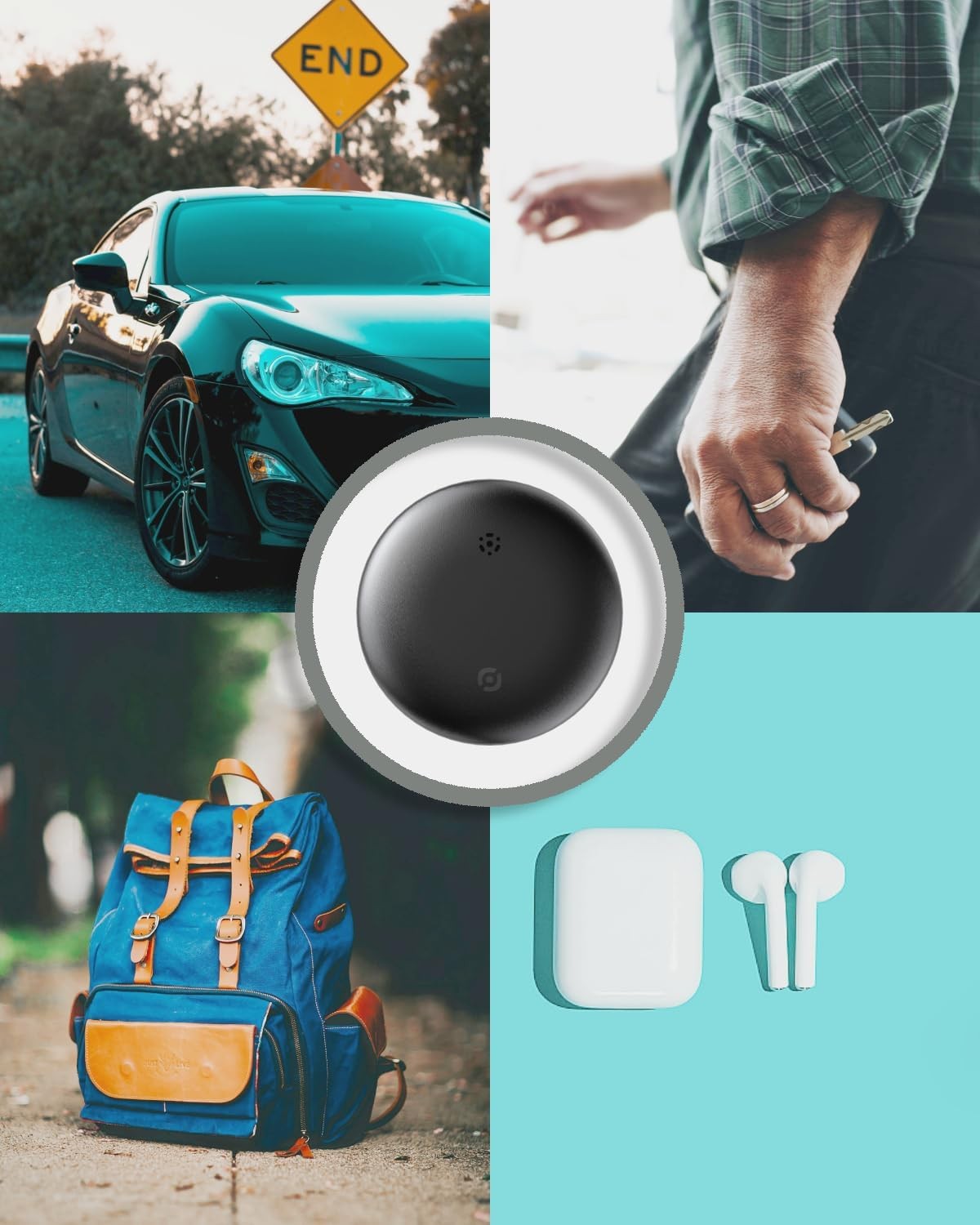 Android Compatible Air Tag - Tracker Tags for Phones, Supports Black
