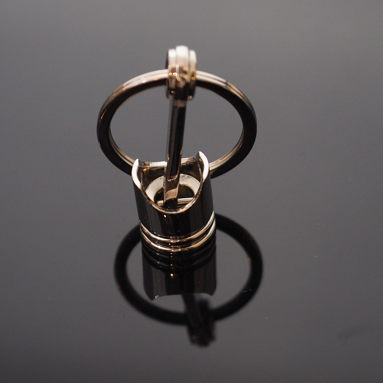 Piston Connecting Rod Car Engine Silver Metal 3D Keyring Keychain Key Chain Ring