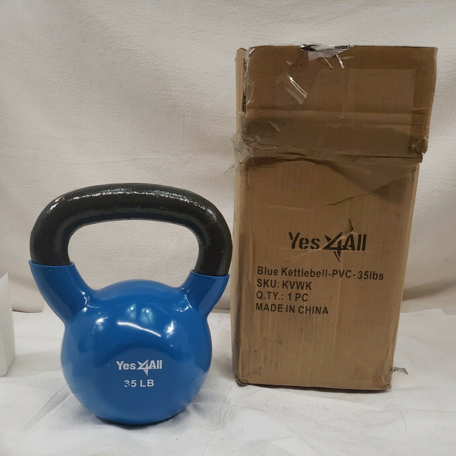 Blue Kettlebell-PVC-35 lbs SKU:KVK