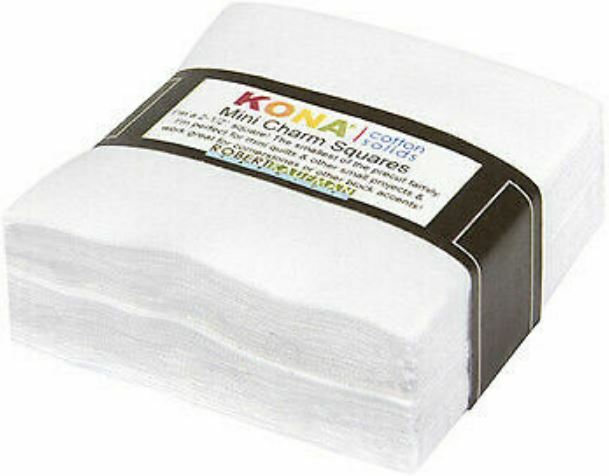 Mini Charm Squares 2.5" x 2.5" Pack Kona Cotton Solids White Precuts M537.21