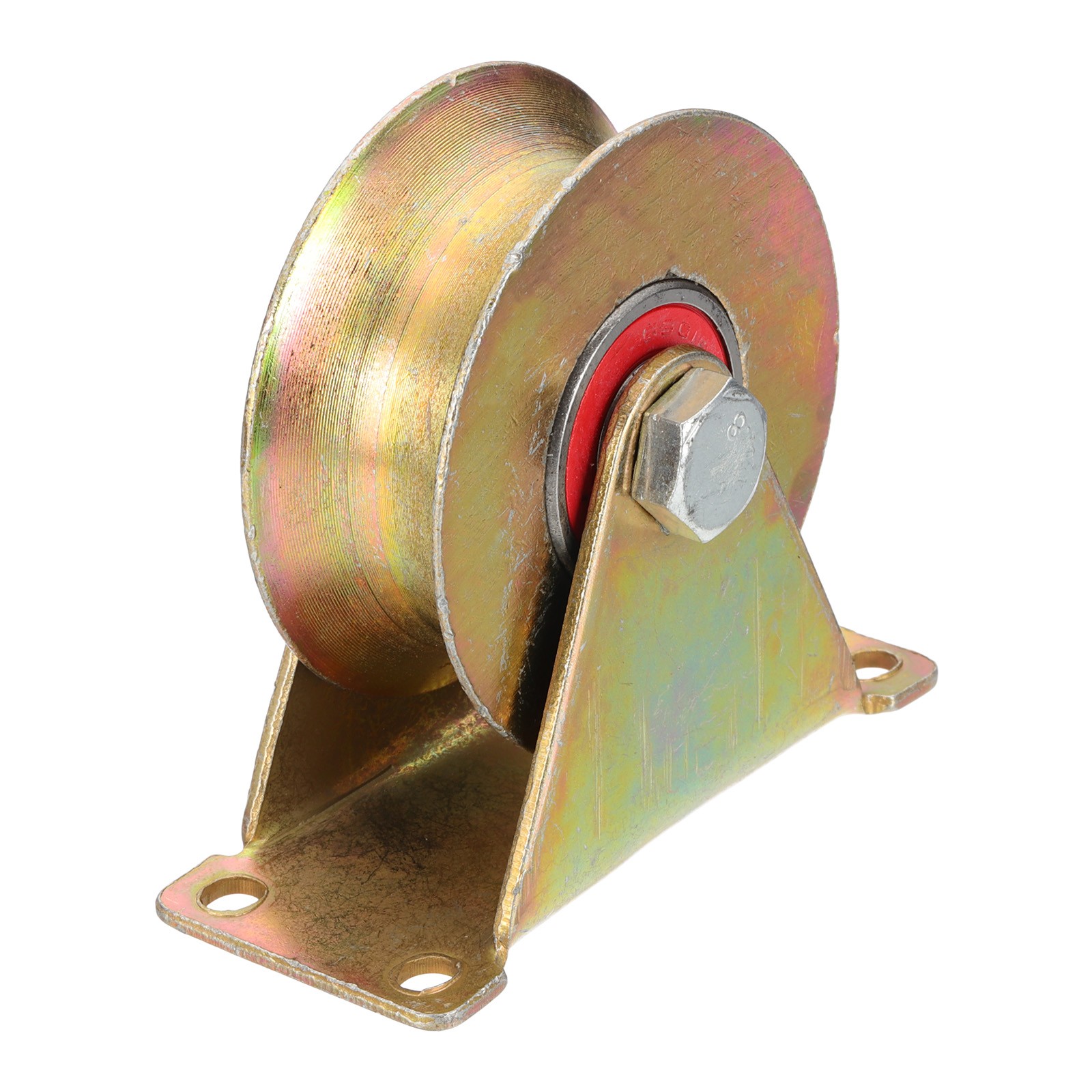 Dia.3" U Groove Wheel with Bracket, Round Steel Loading 485 lbs