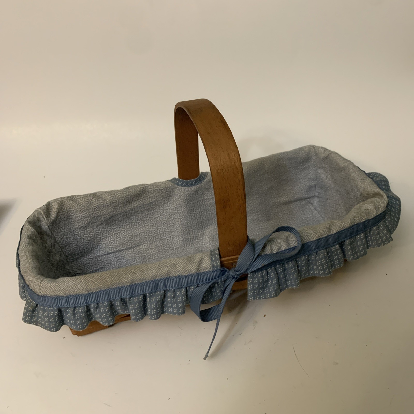 Vintage Longaberger Rectangle Basket With Cloth Liner 1989