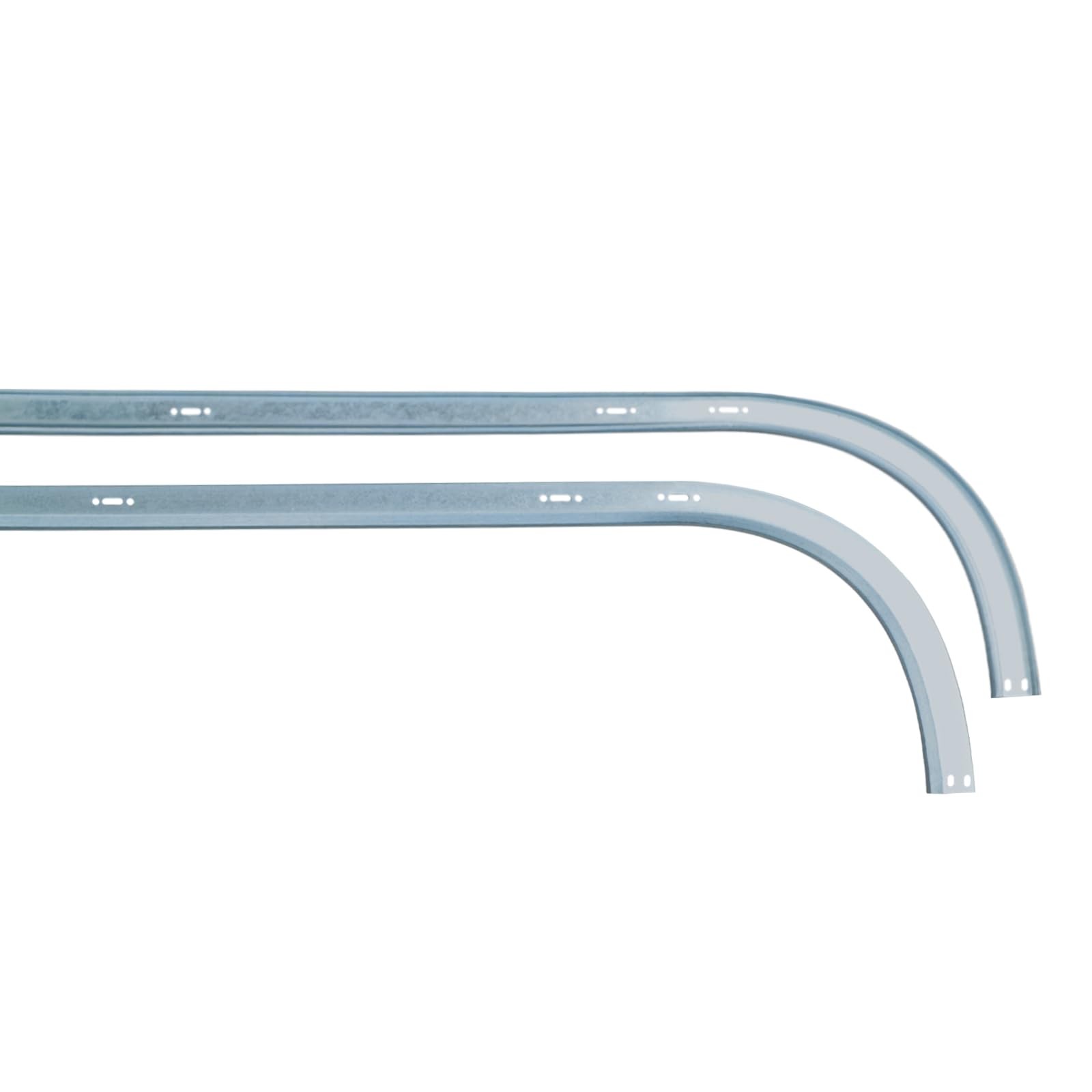 Garage Door Horizontal Tracks Pair, 15" Radius Curved Tracks for 7ft High Gar...