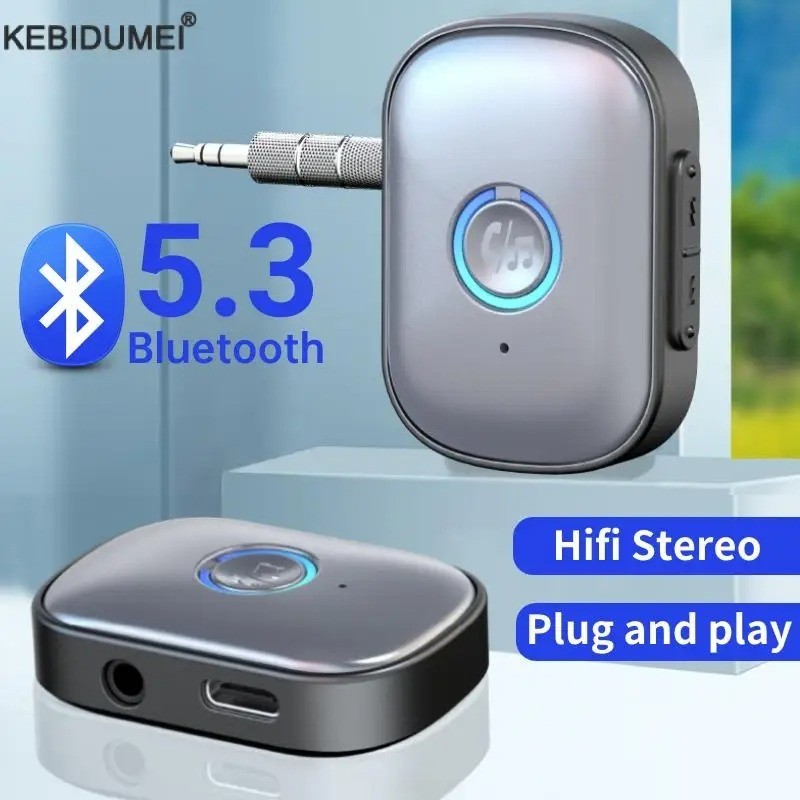 Bluetooth 5.3 Audio Receiver AUX 3.5mm Jack Stereo Wireless Audio Adapter