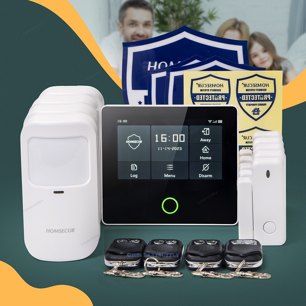 HOMSECUR Wireless WIFI 4G 2G LCD Burglar Intruder 4.3" Alarm System