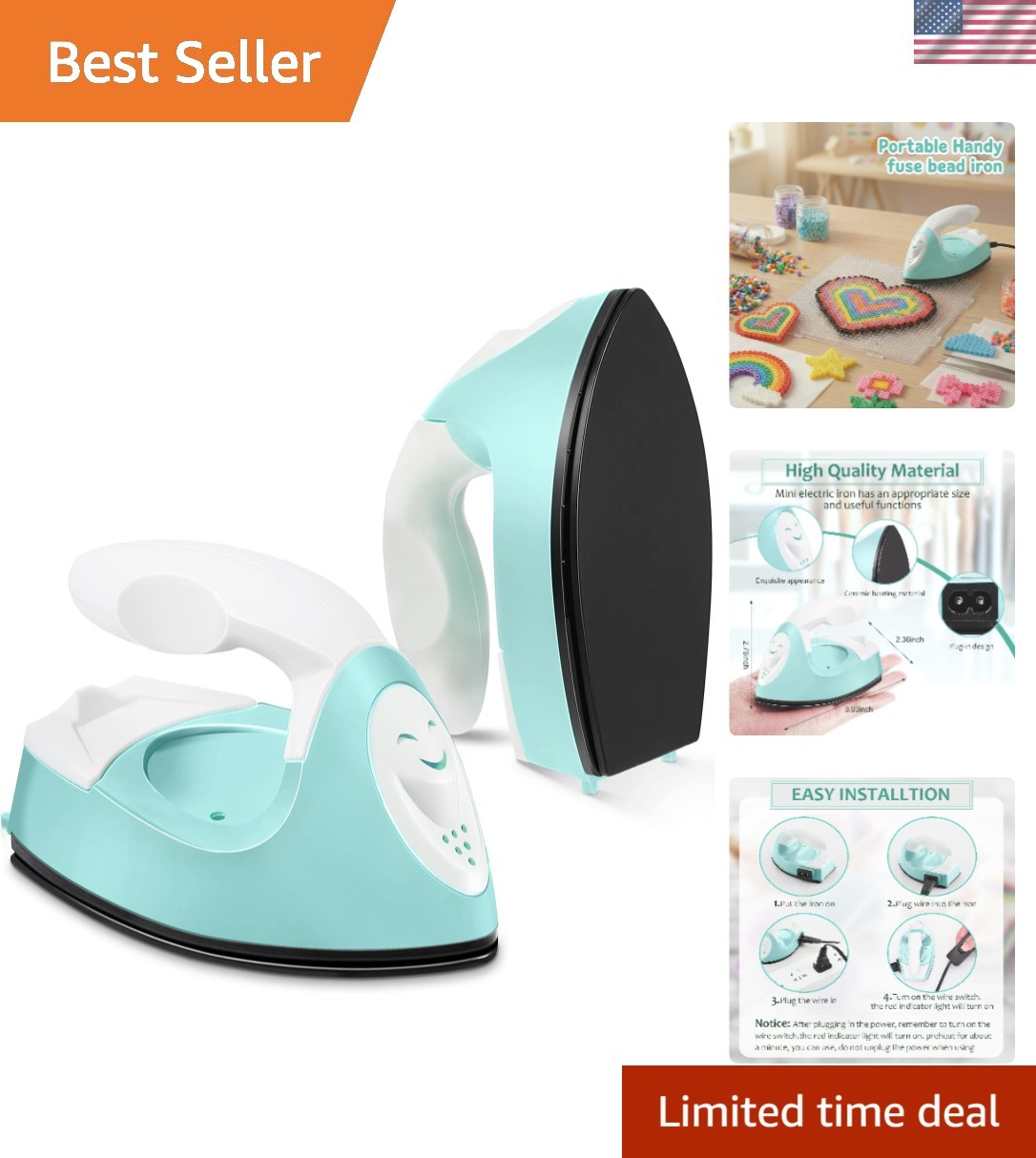 Portable Mini Press Iron - Perfect for DIY Crafts & Heat Transfer