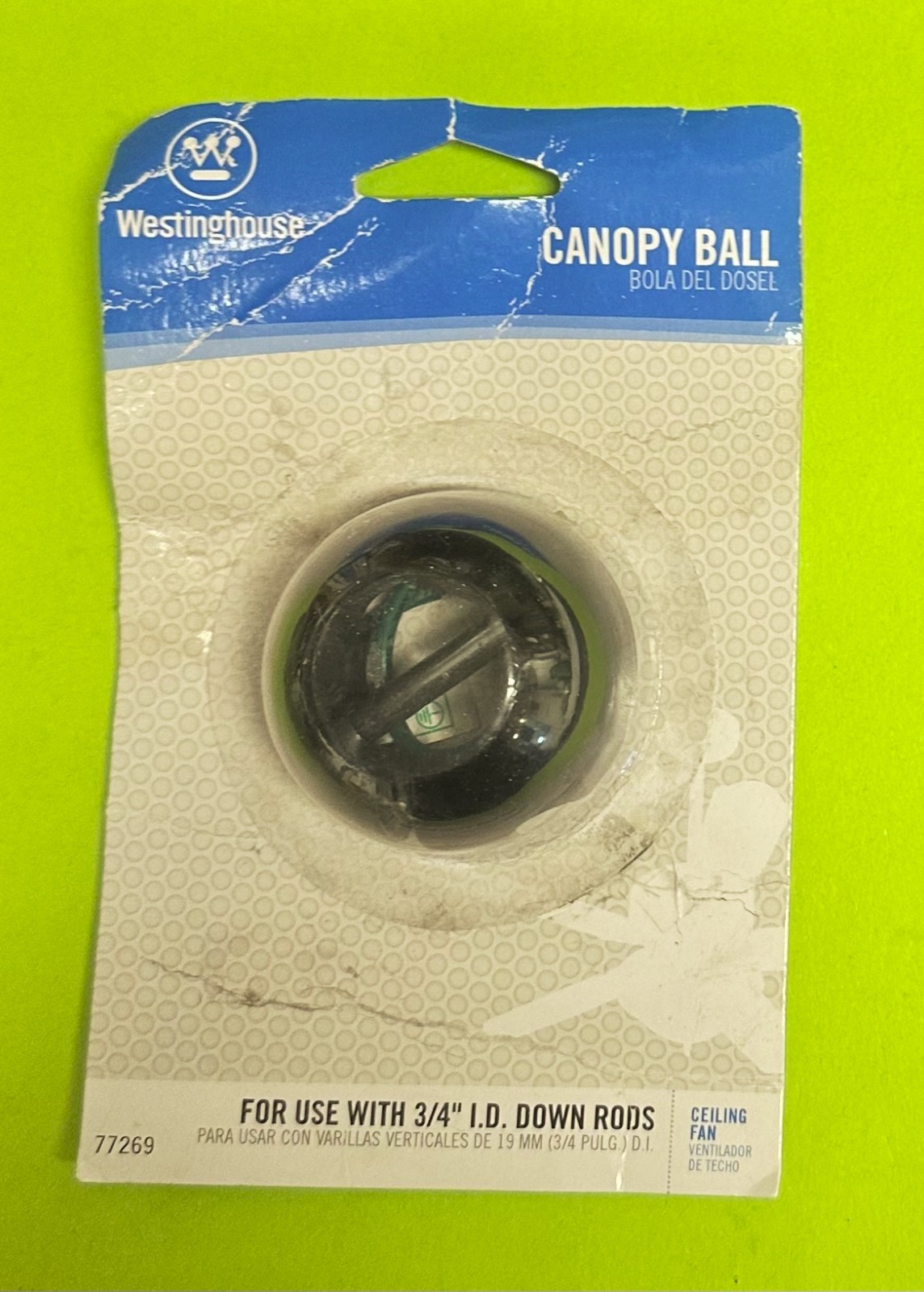 Westinghouse 77269 Ceiling Fan Canopy Ball for 3/4" I.D. Down Rods