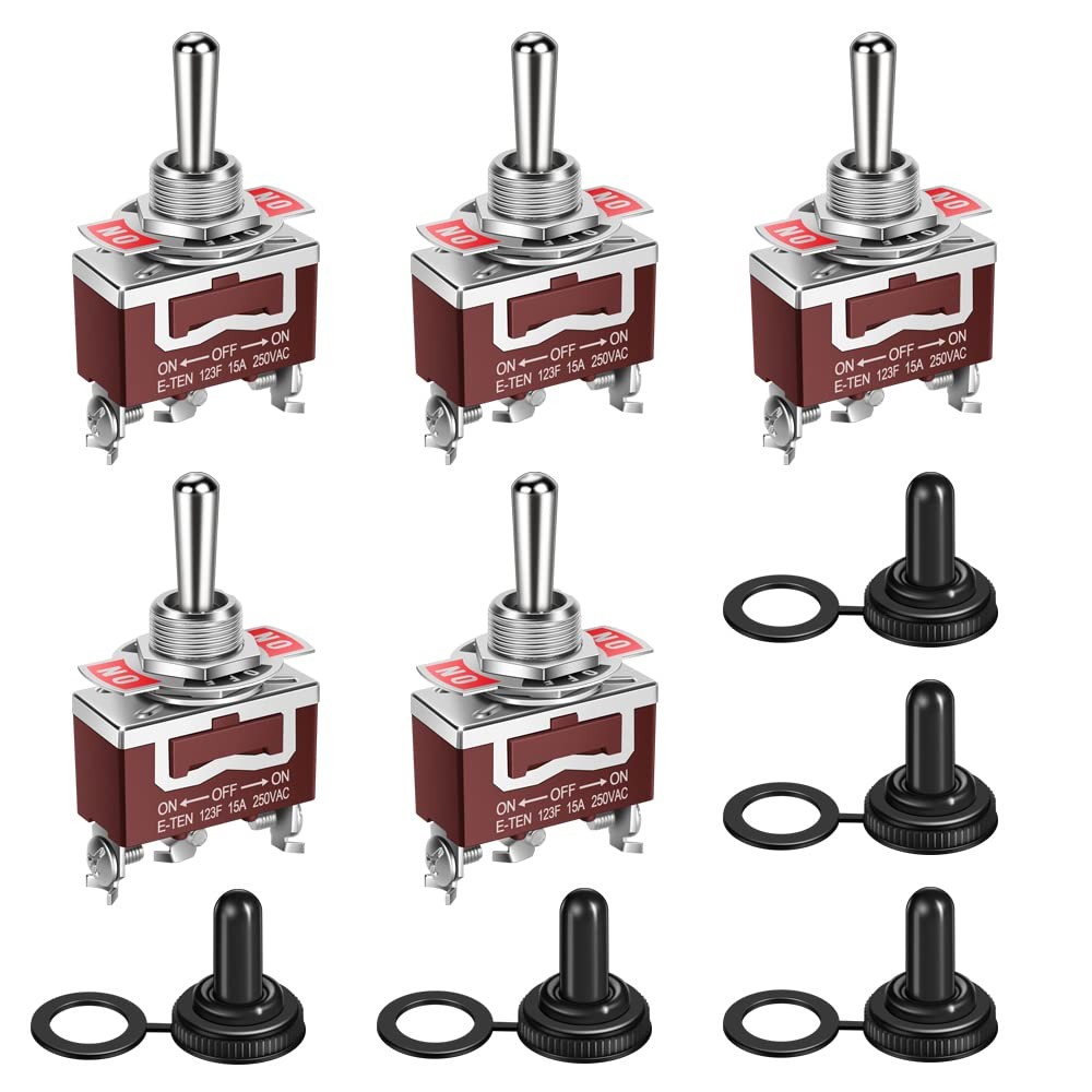 Waterproof Momentary Toggle Switch (ON)-Off-(ON) 30A 12VDC/15A 250VAC DC Mari...