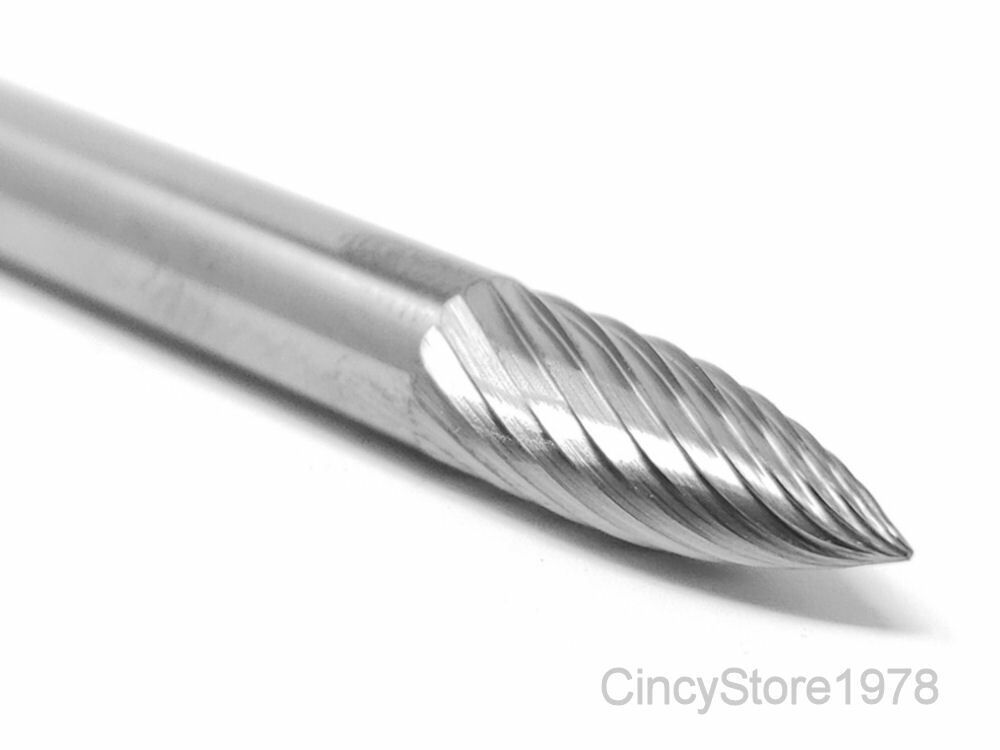 SG1S Tree Shape 1/4" Carbide Burr Bur Tool Die Grinder Bit 1/4" Shank NEW