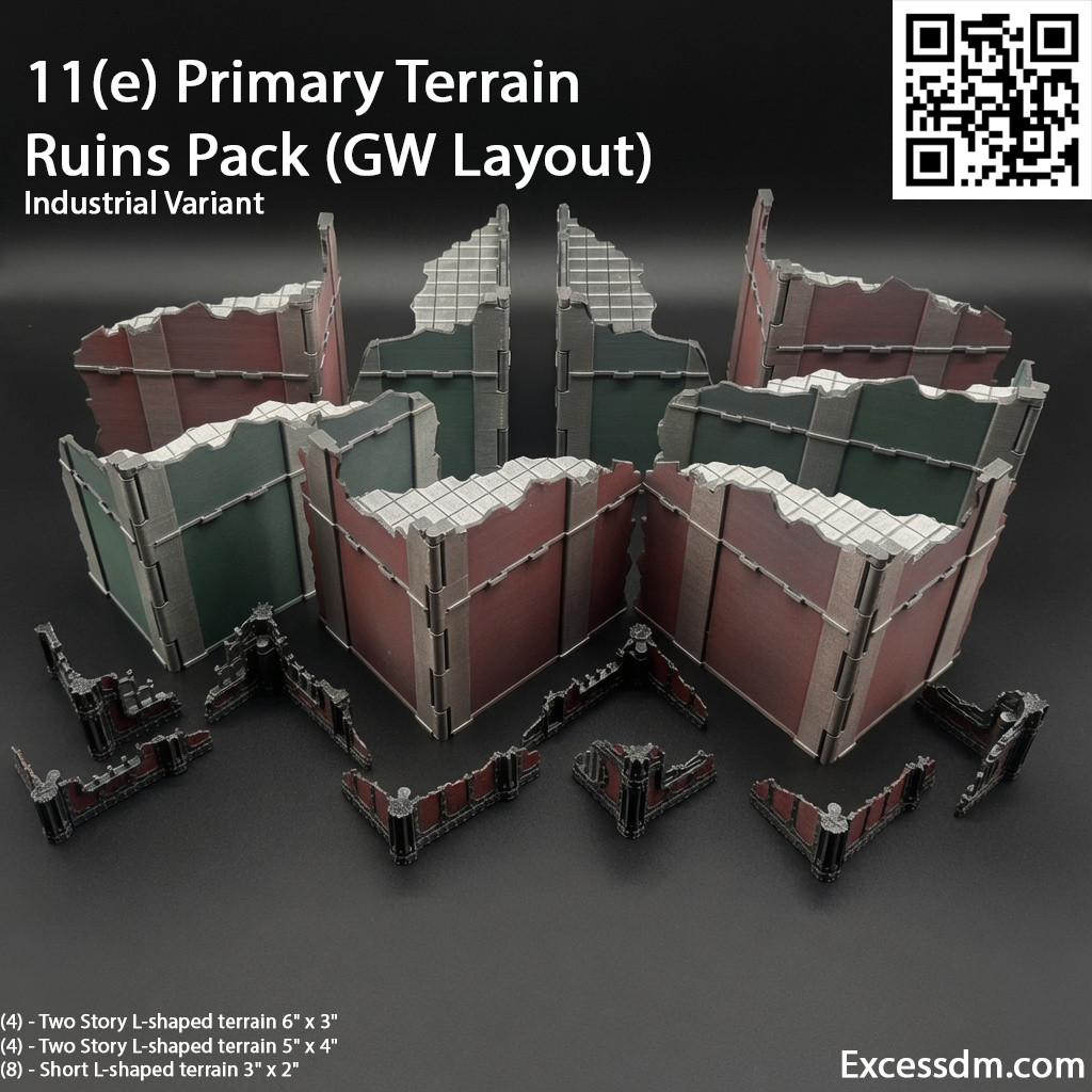 WH40k 11th Ed. GW Layout [Primary Terrain Ruins Pack] - [16pcs] - Unpainted