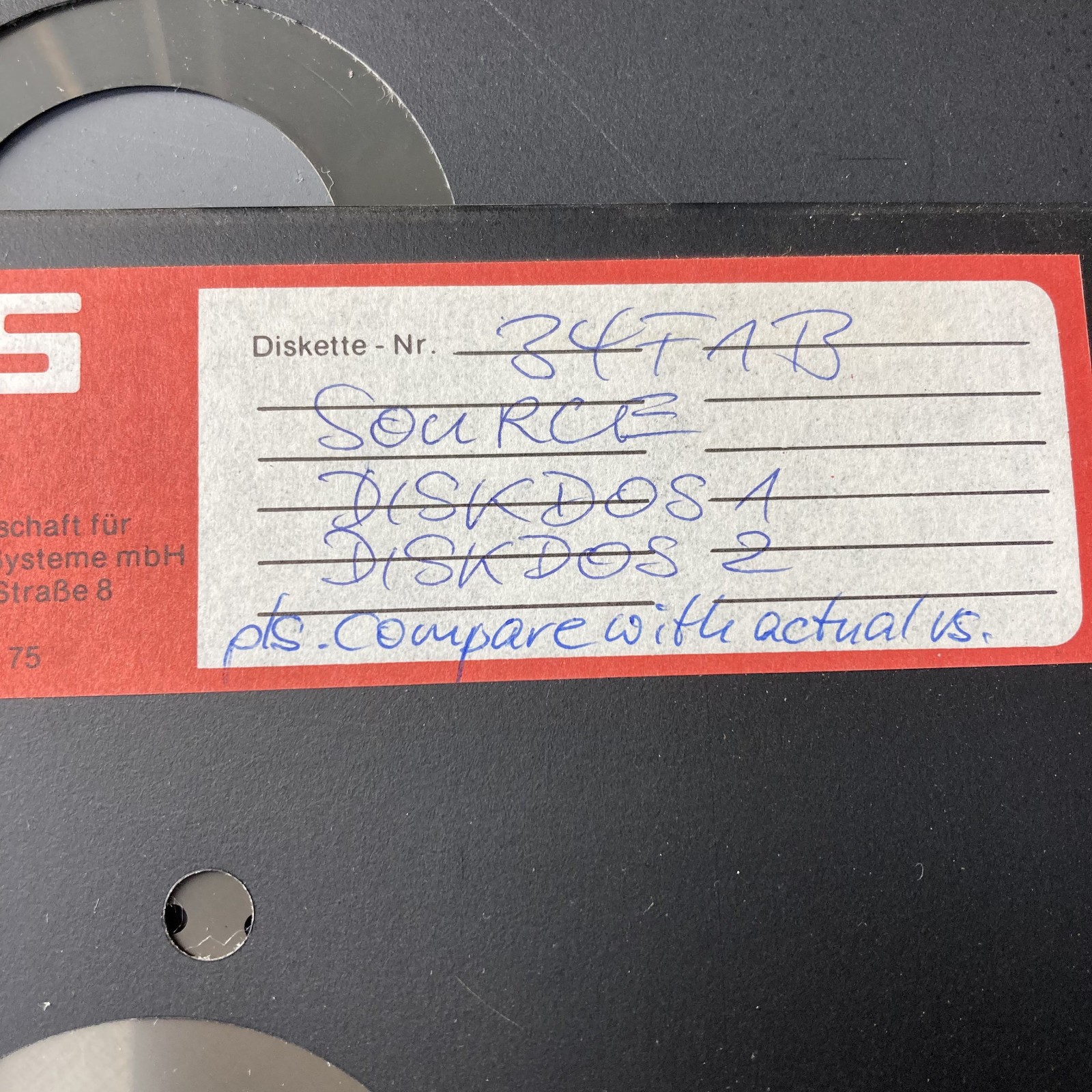 Edit for CP/M German version and DISK DOS 1 & 2 Source Code 8 Inch Floppy Disk
