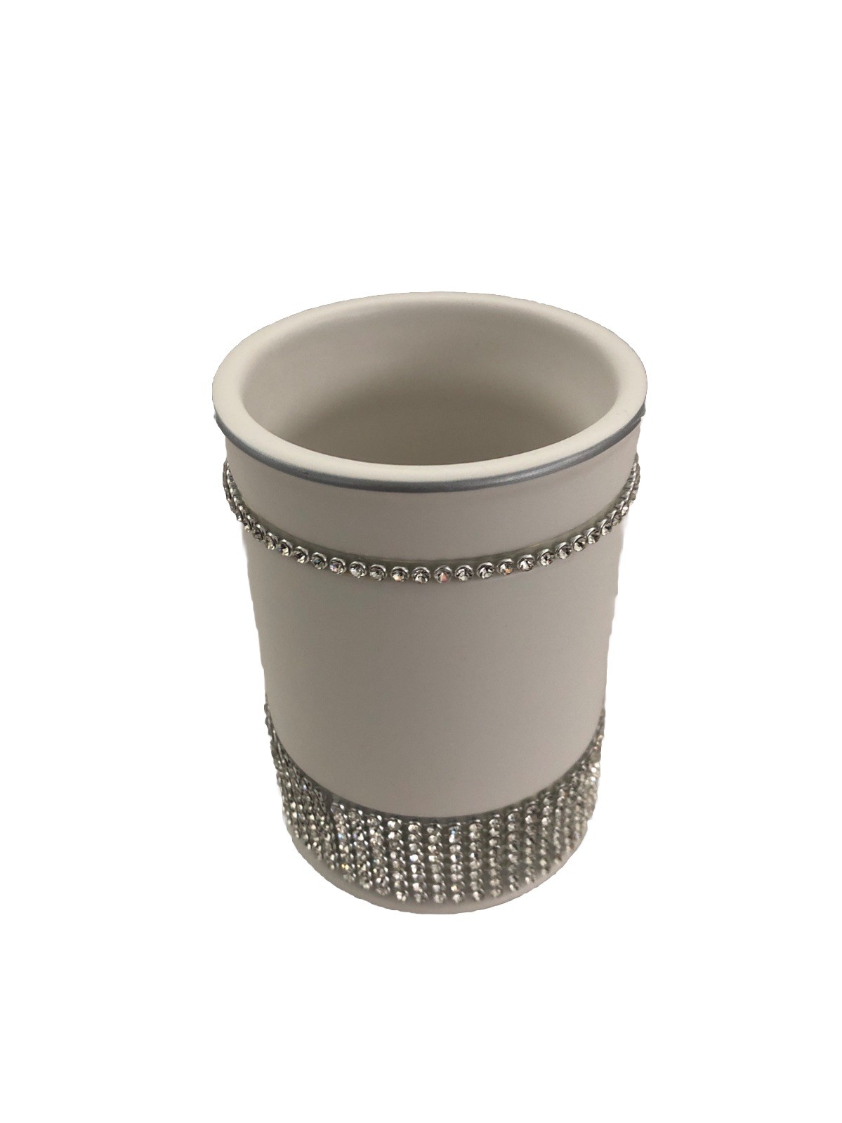 New Rachel Zoe Bling Rhinestone Bathroom Accessories Tumbler Ceramic