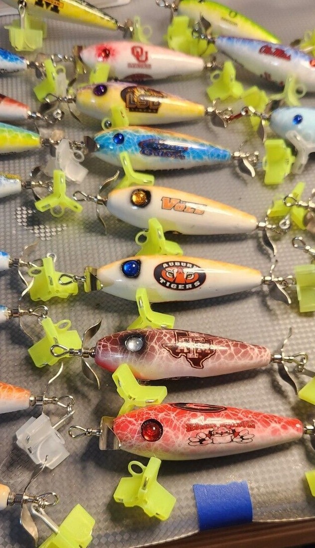 Handmade wooden topwater lures(College Football teams)