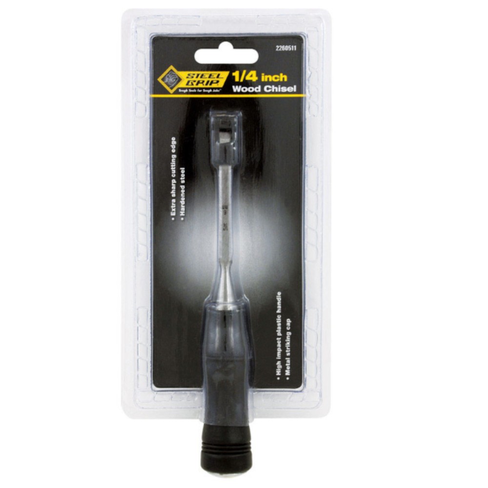 Steel Grip 2260511 Hardened Steel Black Beveled Tip Wood Chisel 4 L x 1/4 W in.
