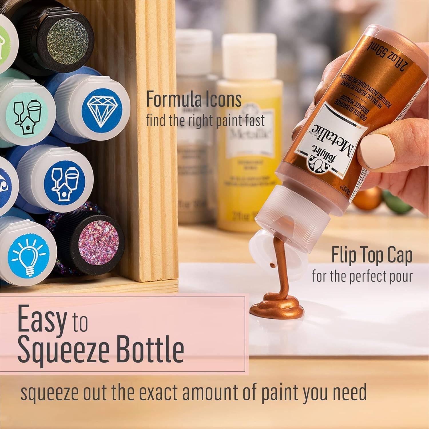 Vibrant 2 Oz Metallic Acrylic Paint in Rich Green - Perfect for DIY Creations