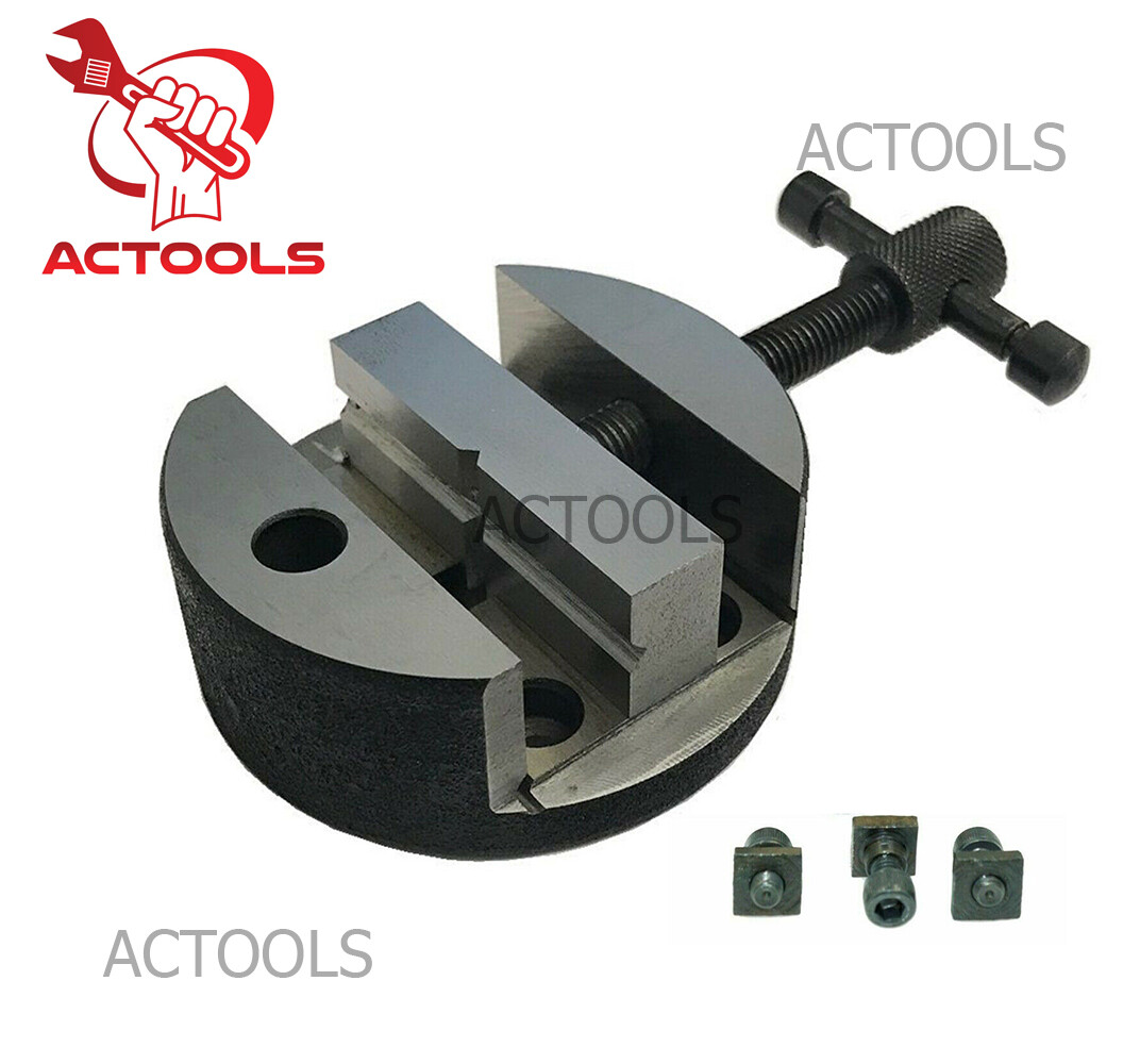 H/V 4 Milling Slots 3"Inch Rotary TableWith Tailstock And Vice 80 mm Round Vise