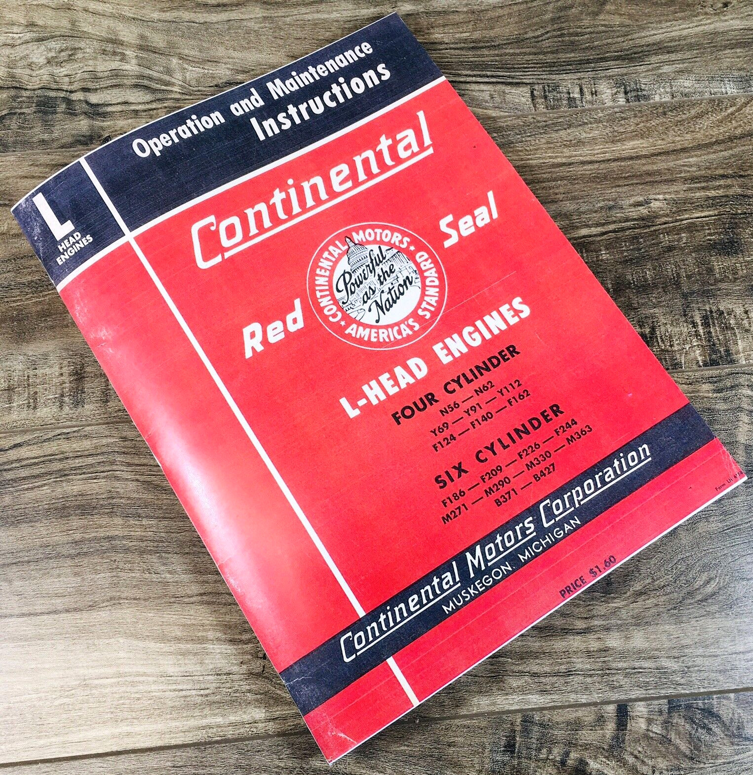 Continental L-Head Engines N56 N62 Y69 Y91 Y112 Operators Manual Service Shop