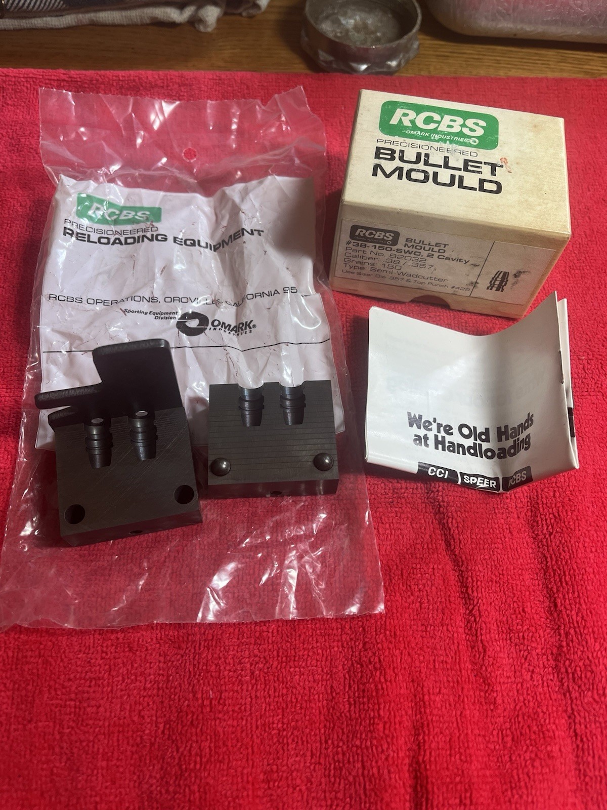 Vintage RCBS 2 Cavity Bullet Mould 38-150-SWC 38/357 150gr 82032 NOS Box Manual